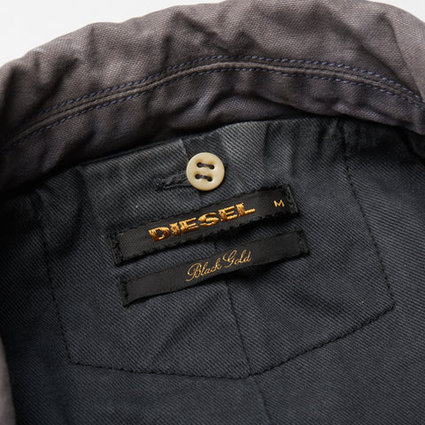 DIESEL Black Gold Gray Cotton Pea Coat Jacket Size S-M