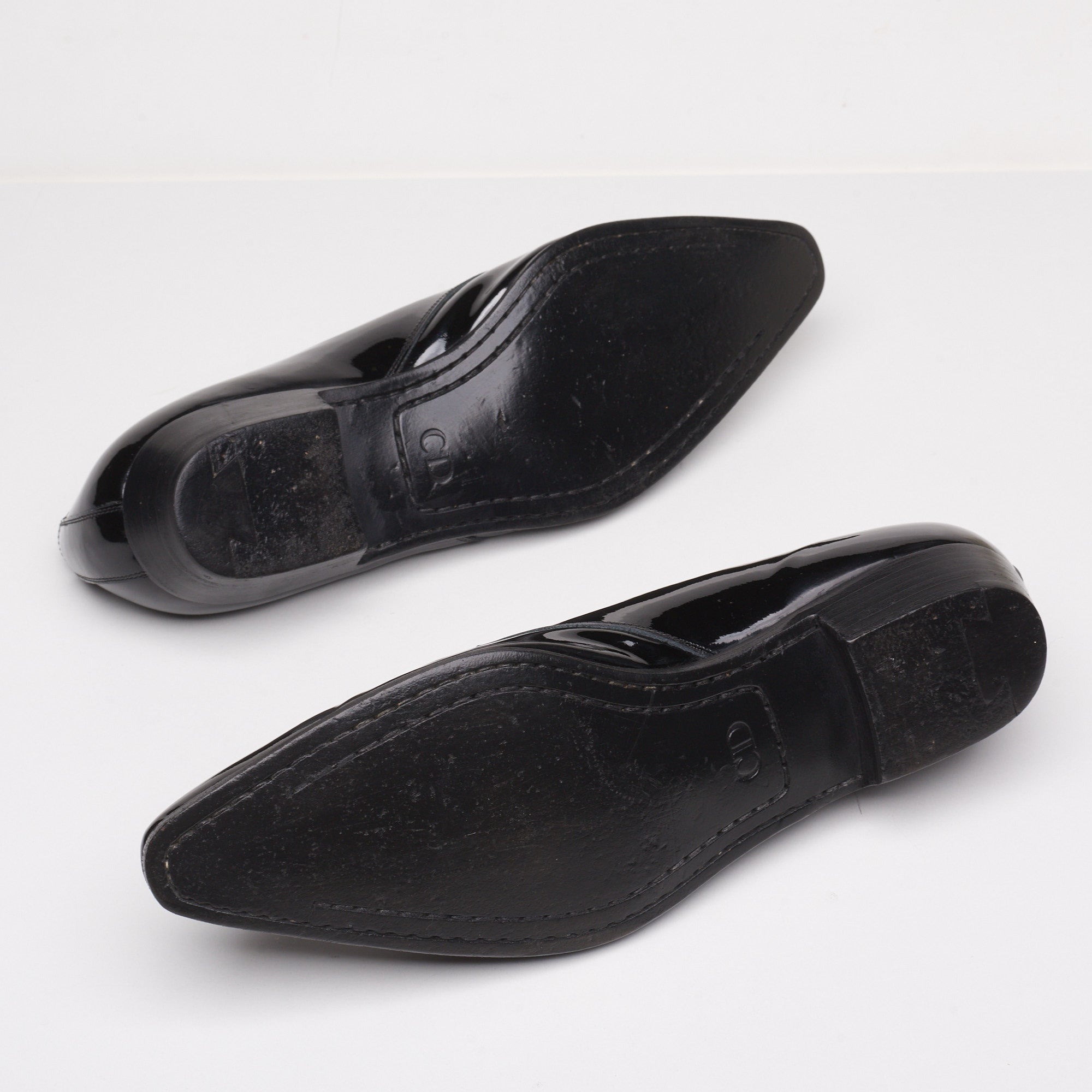 DIOR Défilé Black Patent Leather 2 Eyelet Derby Dress Shoes EU 42.5 NEW US 9.5 DIOR