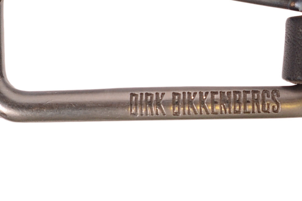 DIRK BIKKEMBERGS Black Leather Thin Belt with Rectangular Buckle 54 NEW 90cm/ 36 DIRK BIKKEMBERGS