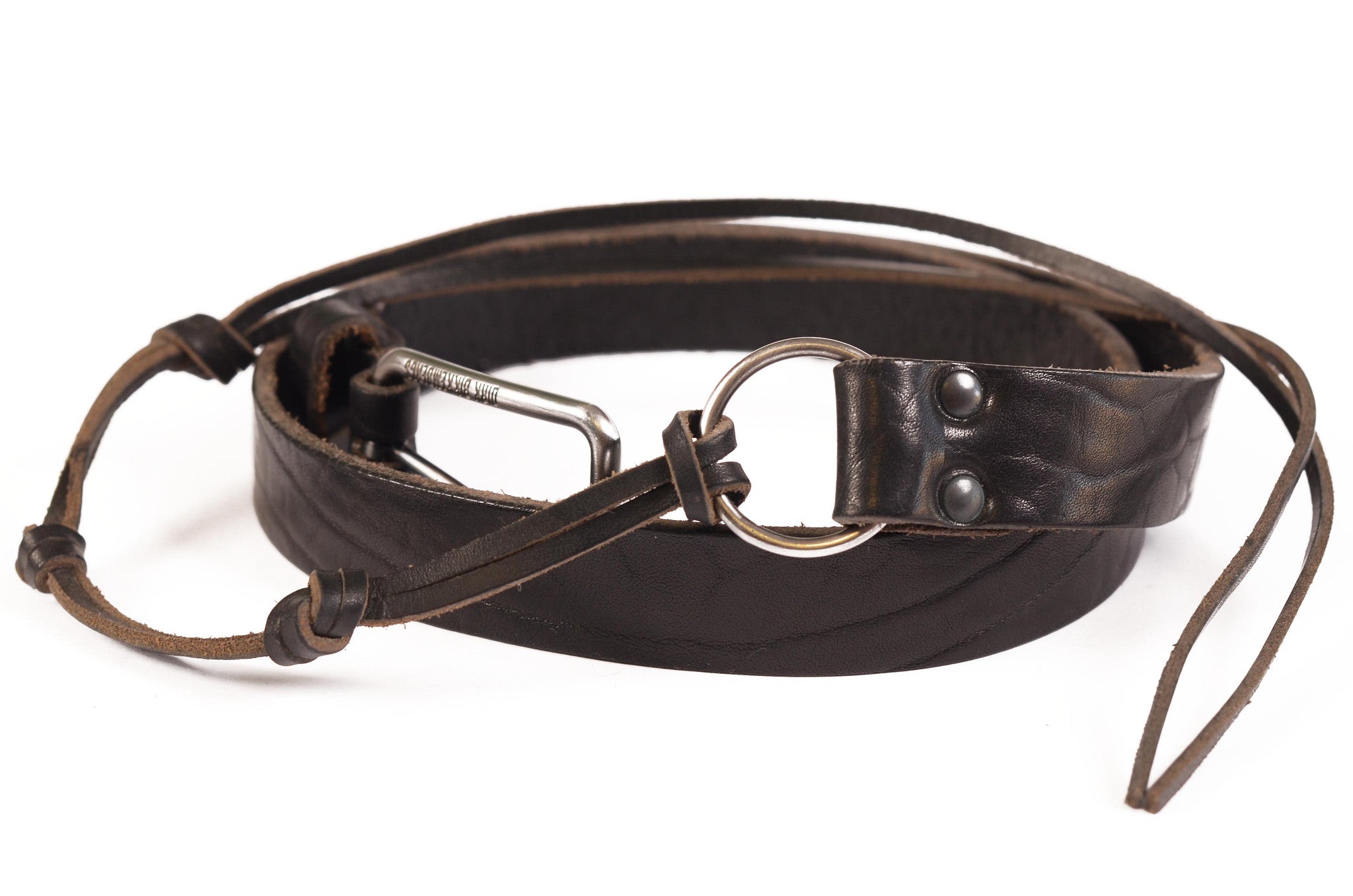 DIRK BIKKEMBERGS Black Leather Thin Belt with Rectangular Buckle 54 NEW 90cm/ 36