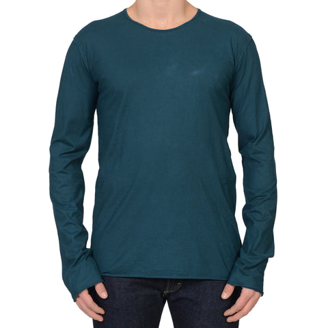 DOLCE & GABBANA Green Cotton Long Sleeve T-Shirt EU 52 US L