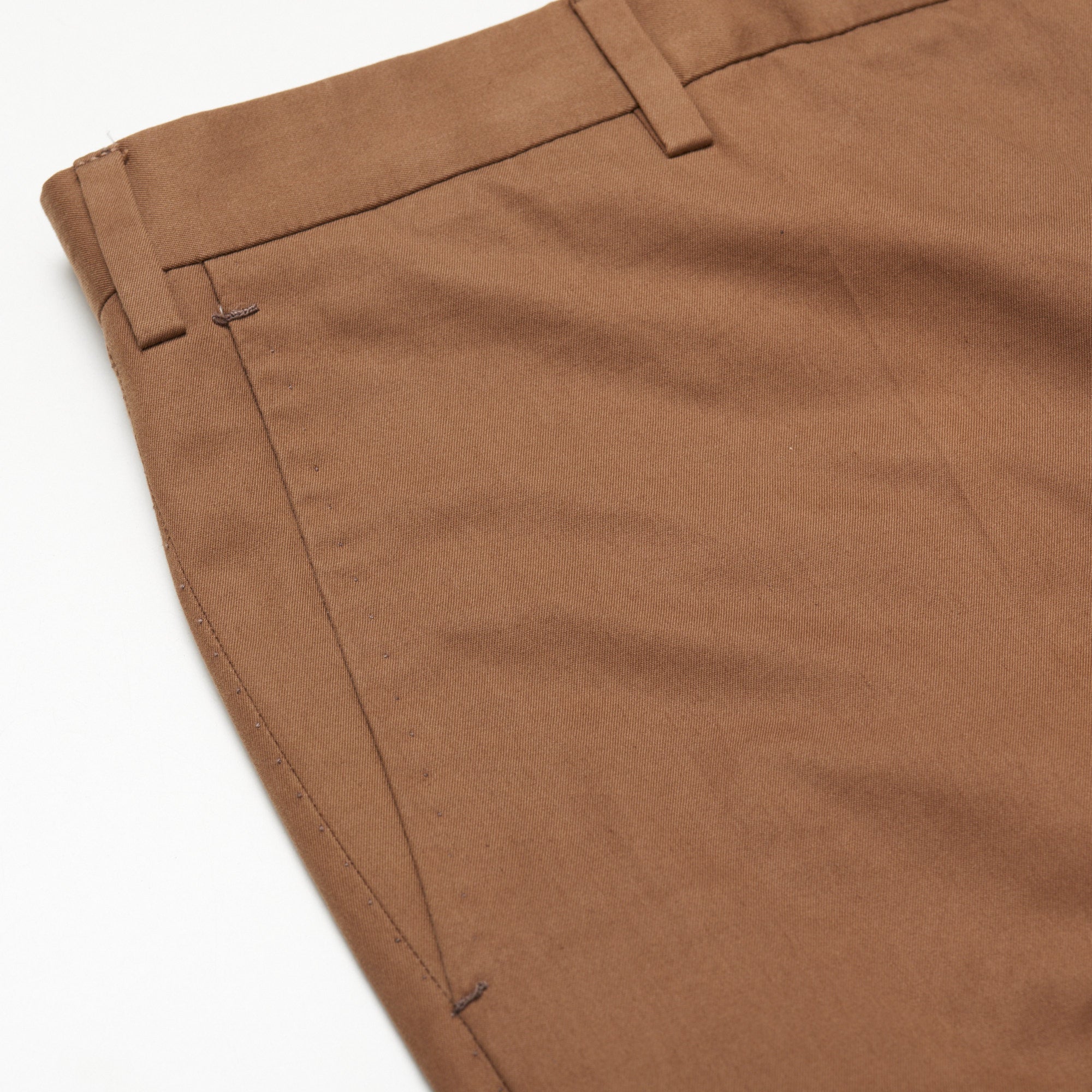 DONNANNA Handmade “Lazio” Brown Twill Cotton Flat Front Dress Pants EU 50 US 34 DONNANNA