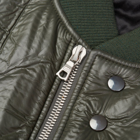 Rare Collector's DRIES VAN NOTEN Green Crinkled Bomber Jacket Size L