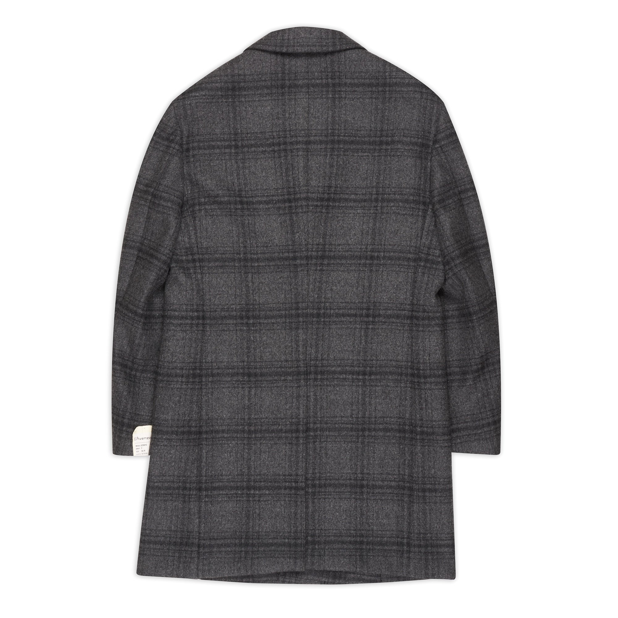 D'AVENZA Handmade Gray Plaid Wool Flannel Unlined Coat EU 50 NEW US 40 D'AVENZA