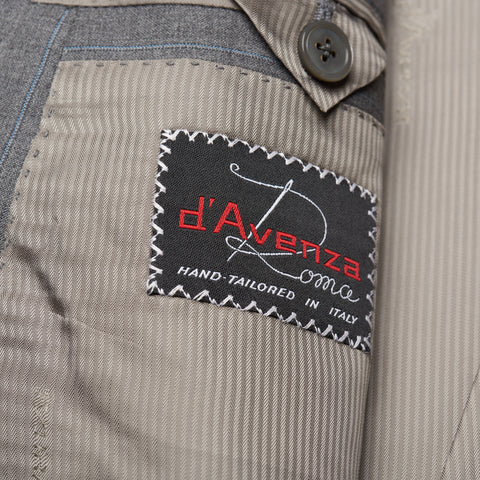 D'AVENZA Roma Handmade Gray Wool Super 120's DB Suit EU 52 NEW US 42