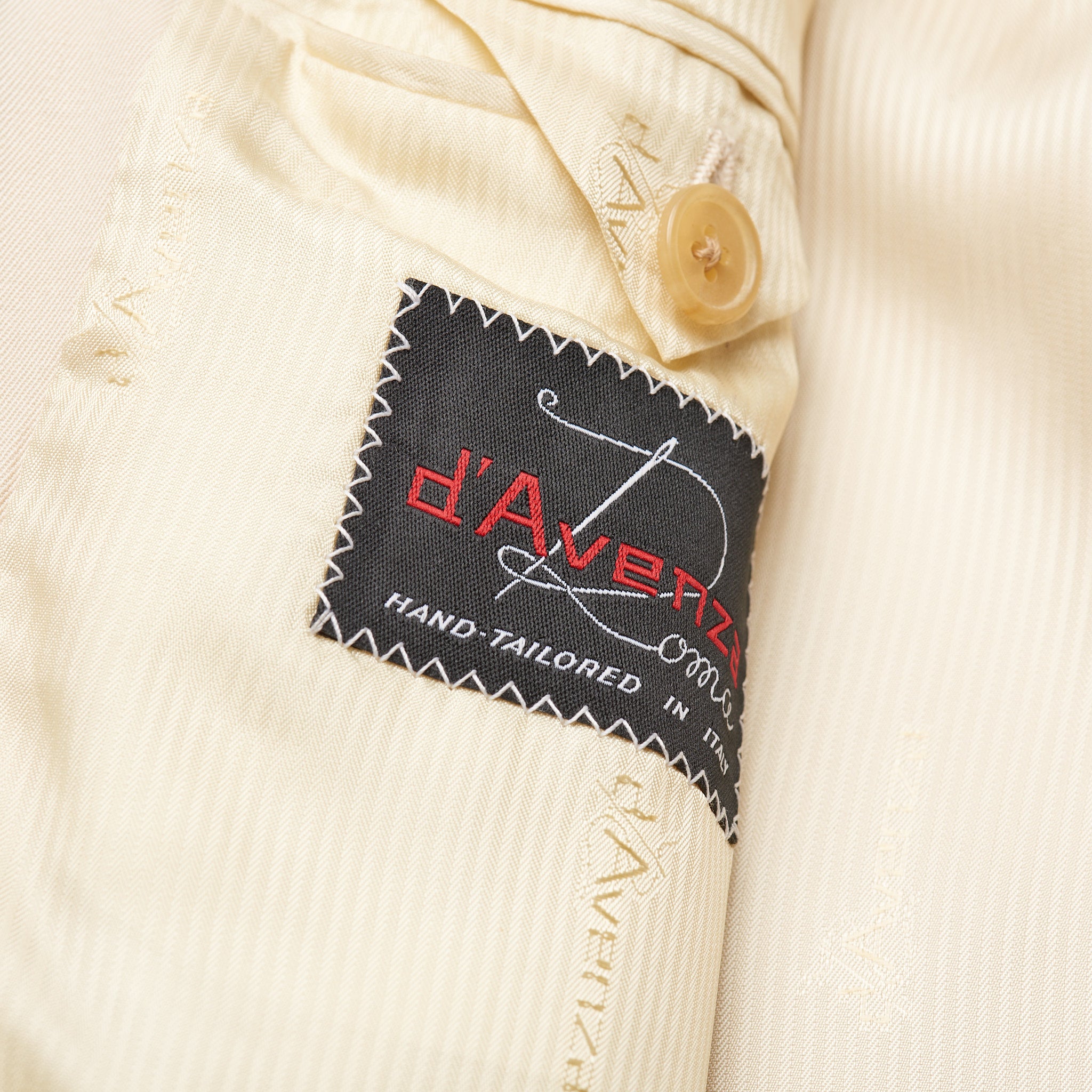 D'AVENZA "HUSSAR" Handmade Beige Wool Super 130's DB Coat EU 50 NEW US 40 D'AVENZA