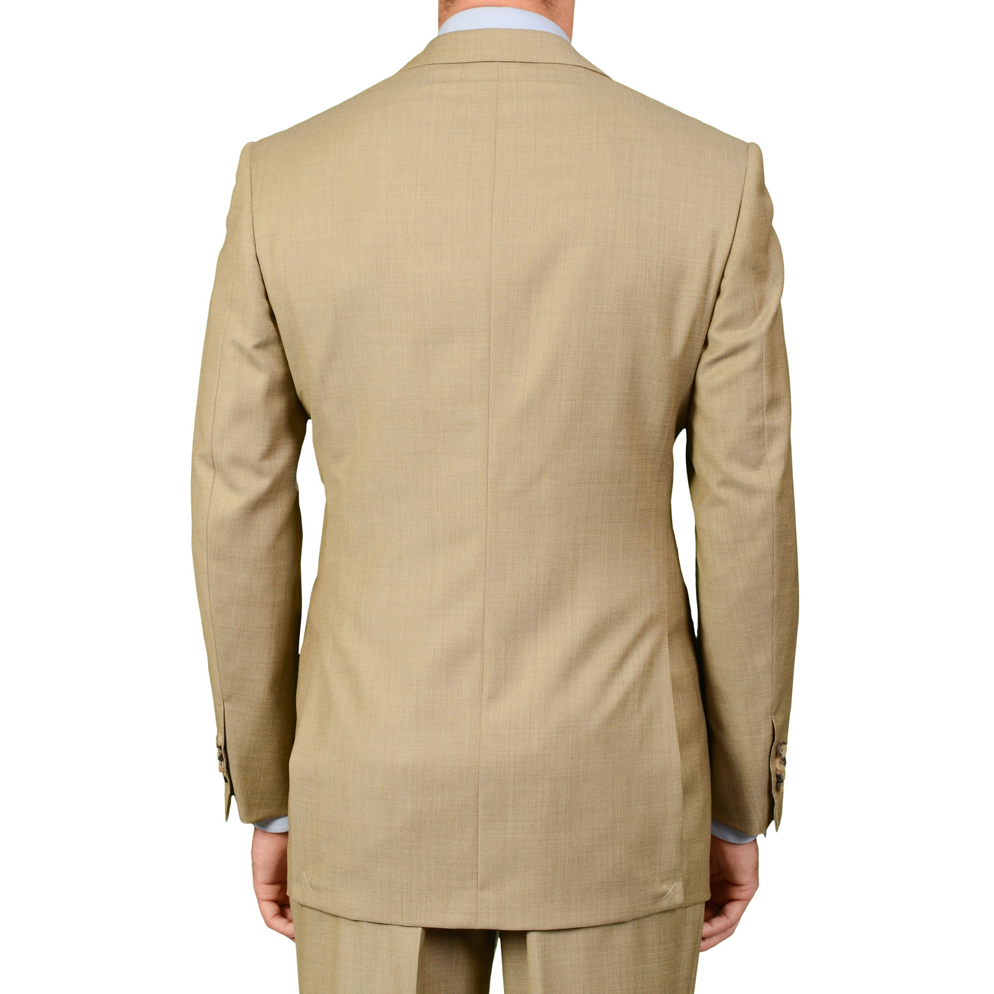 D'AVENZA Roma Handmade Beige Wool Suit EU 50 NEW US 40 Long