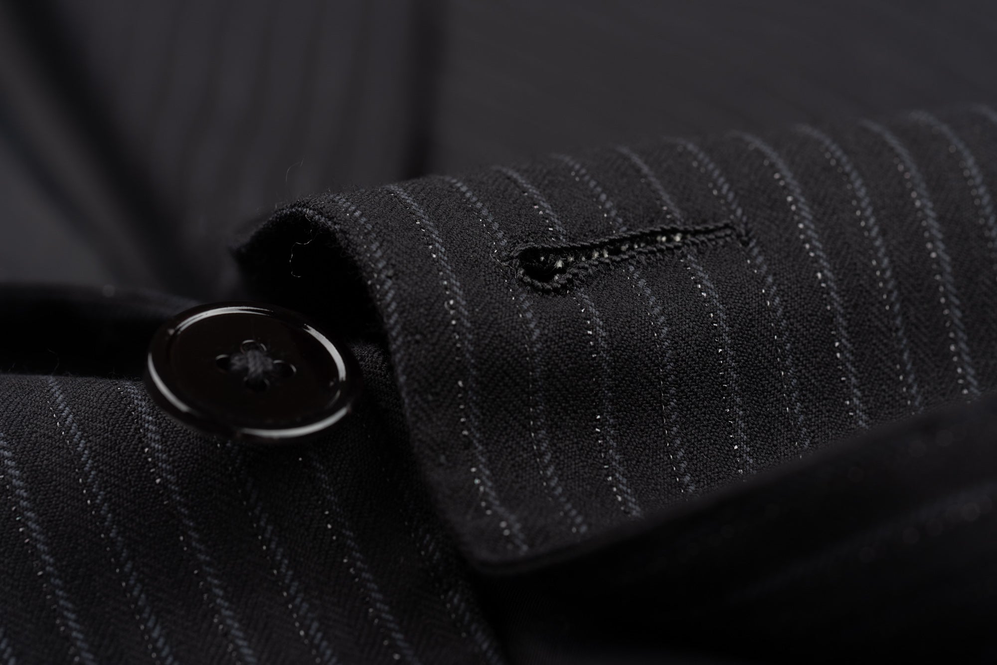 D'AVENZA Roma Handmade Black Striped Wool Super 120's Suit EU 50 NEW US 40 D'AVENZA