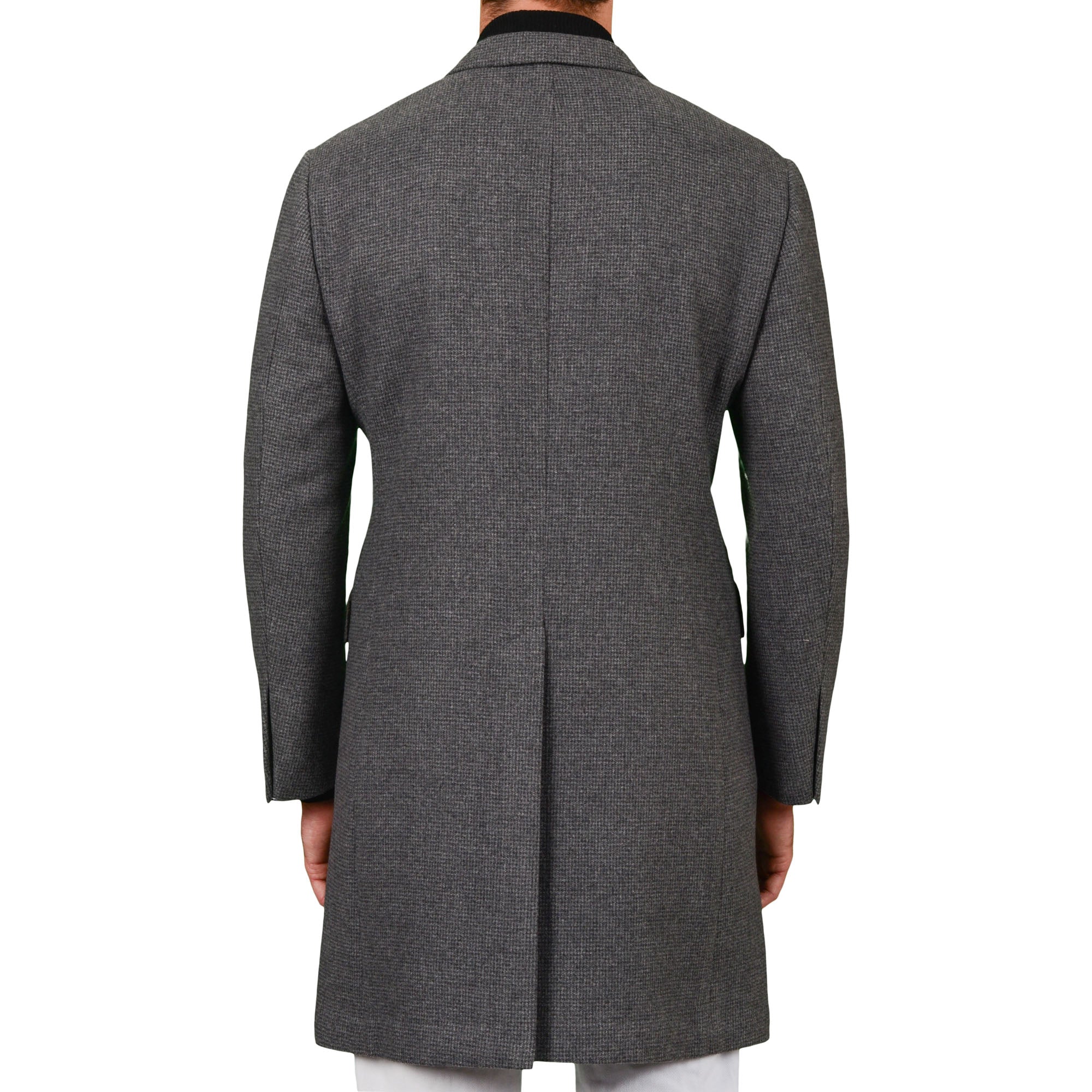 D'AVENZA Roma Handmade Gray Wool-Cashmere Flannel Unlined Coat EU 50 NEW US M