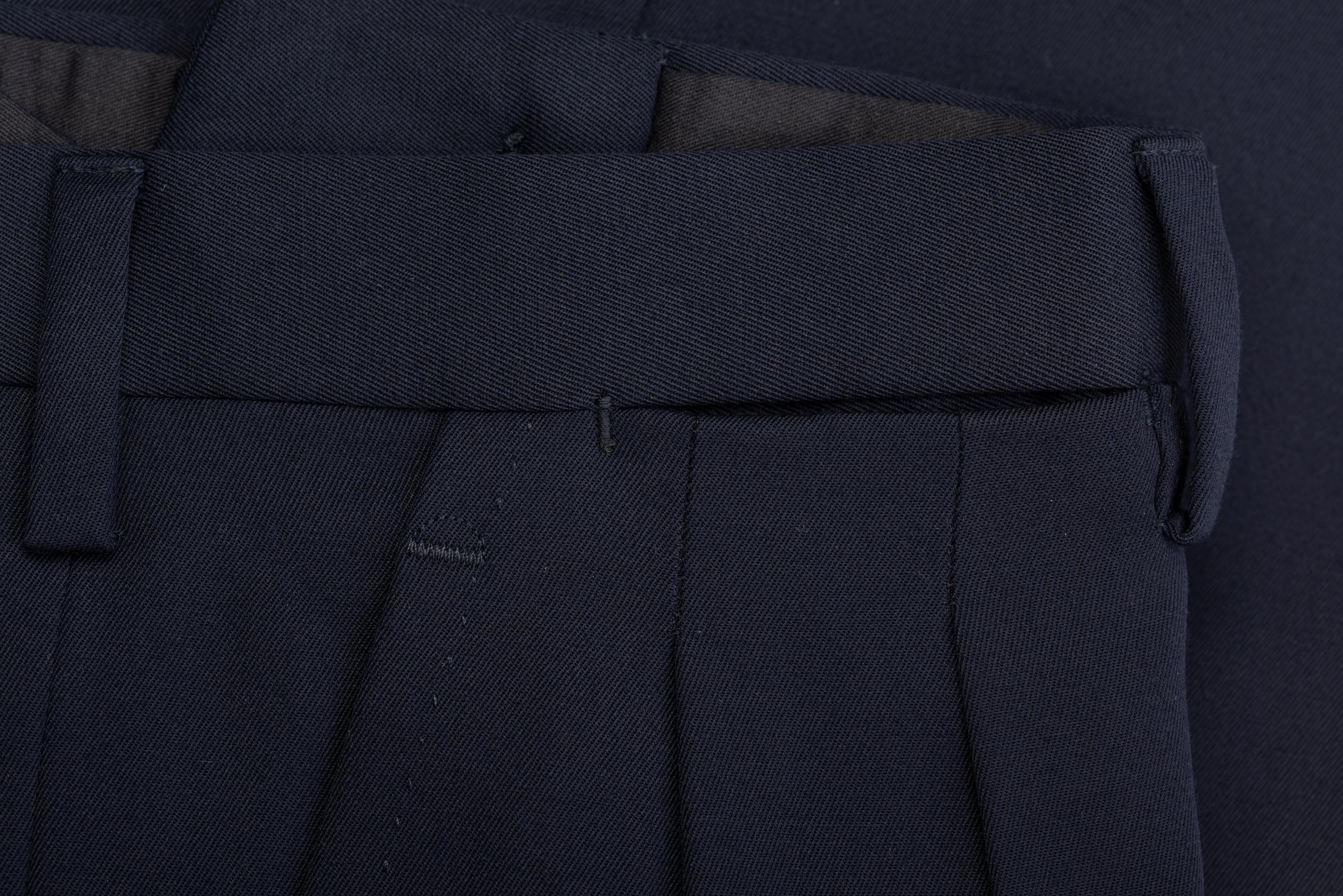 D'AVENZA Roma Handmade Navy Blue Wool DP Dress Pants EU 48 NEW US 32