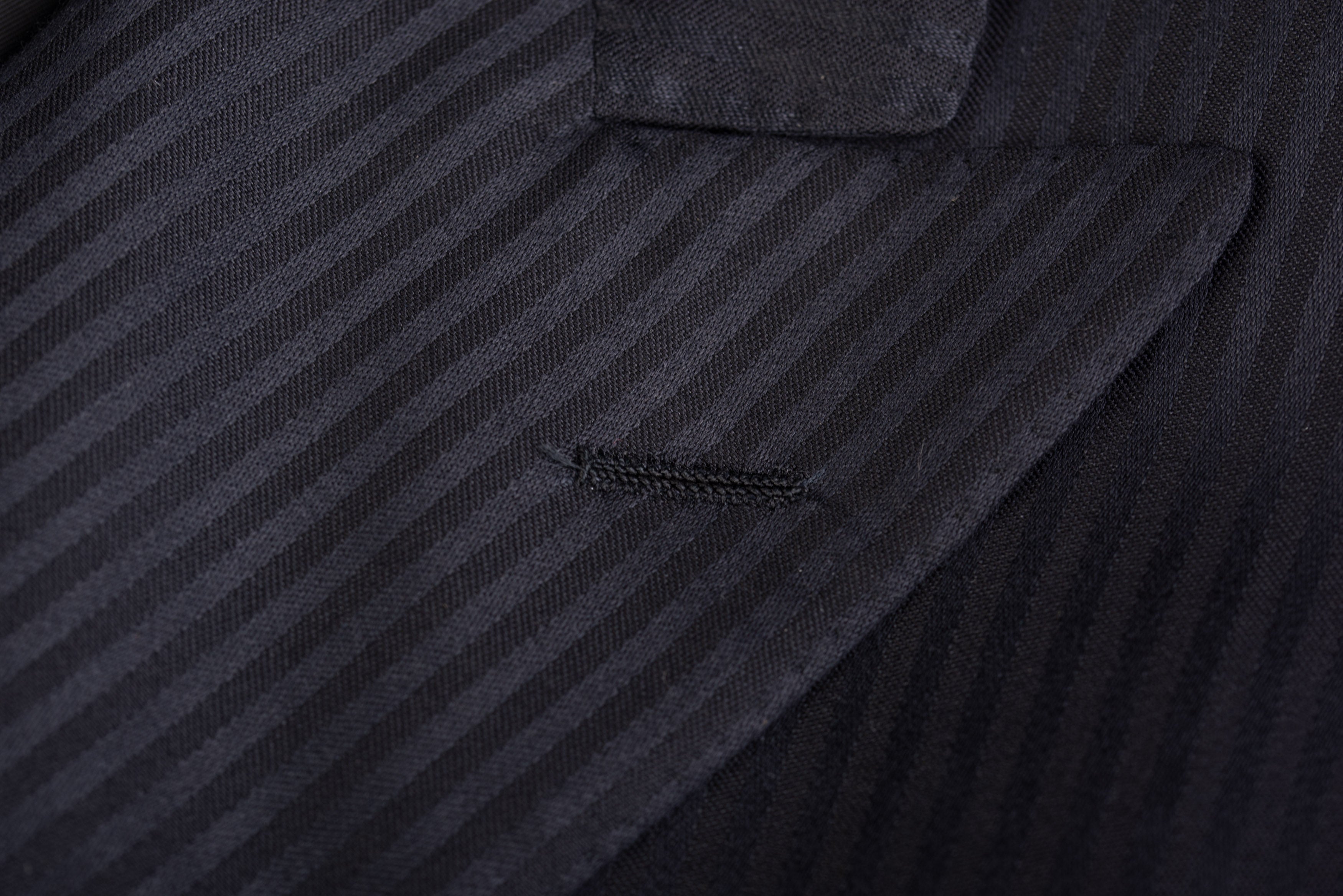 D'AVENZA for D.FINE Handmade Black Striped Wool-Silk DB Jacket EU 60 NEW US 50