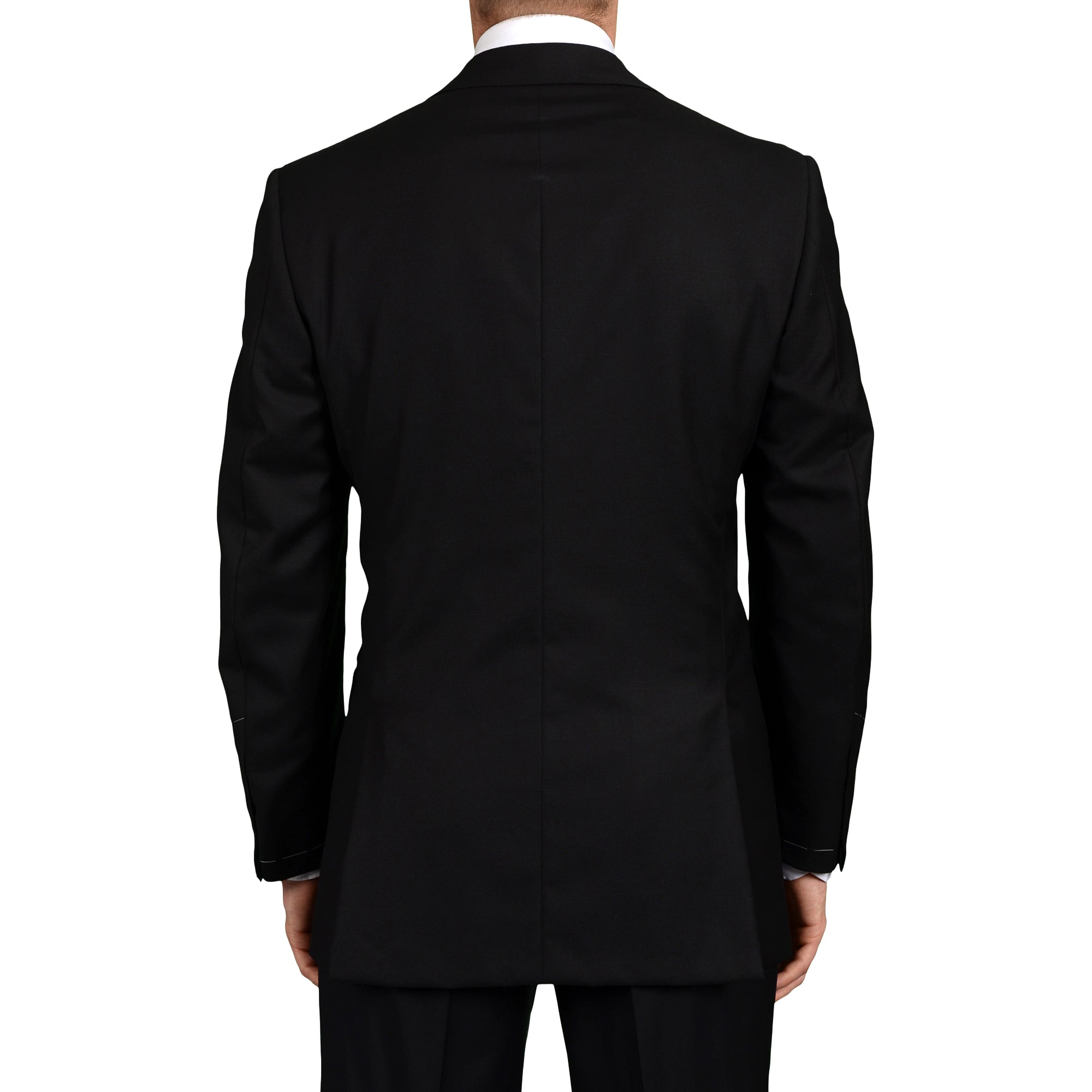 D'AVENZA for FERU Handmade Black Wool Elegant Suit EU 50 NEW US 40