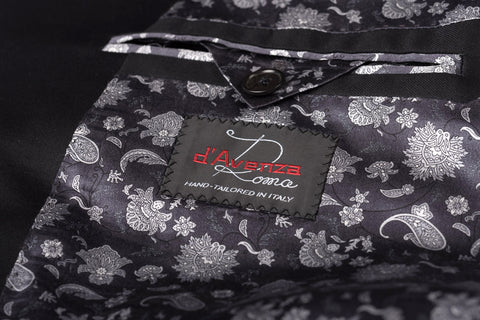 D'AVENZA for VERO UOMO Black Wool Super 150's Tuxedo Jacket EU 62 NEW US 52