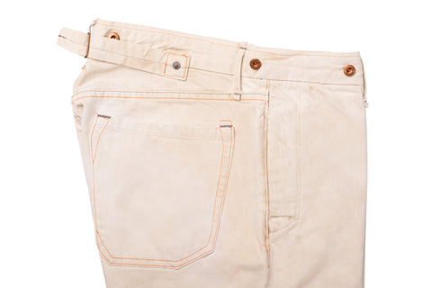 EARNEST SEWN Beige Cotton Twill Boot Cut Jeans US 32