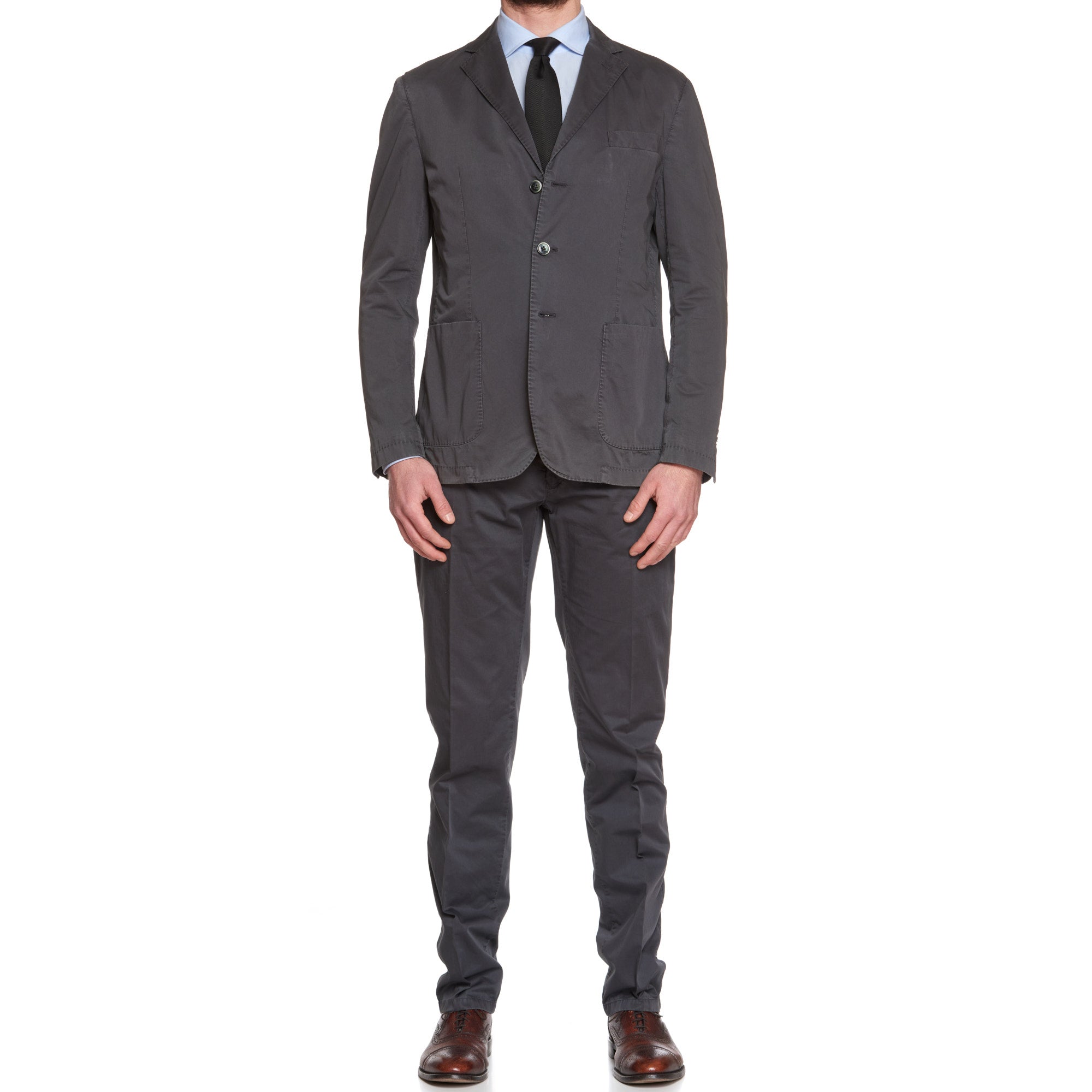 EDDIE & BROS Gray Cotton Unlined Spring-Summer Suit EU 54 NEW US 44 EDDIE & BROS