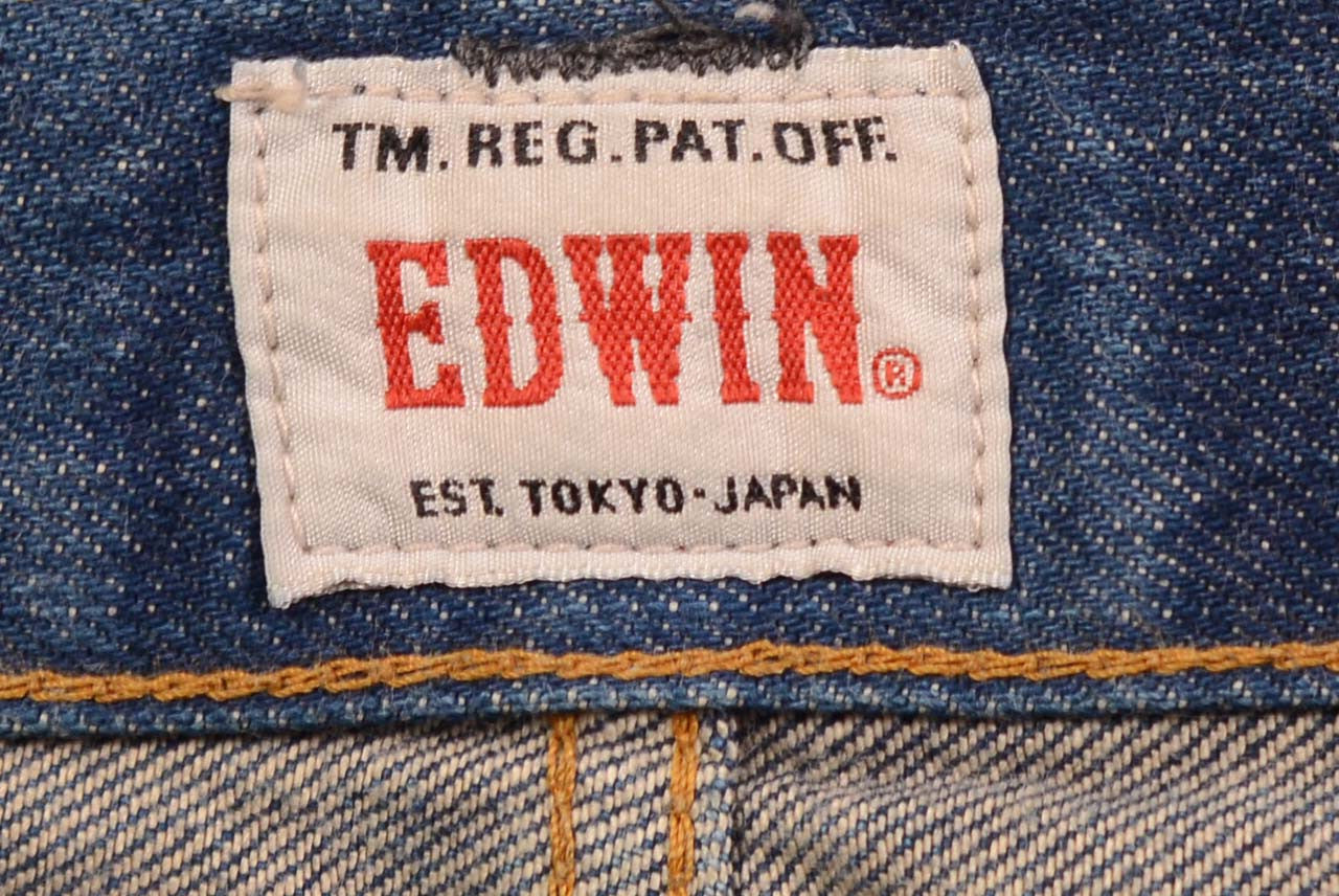 EDWIN Blue Cotton Distressed Denim Slim Fit 5 Pockets Selvedge Jeans W35 L34 - SARTORIALE - 5