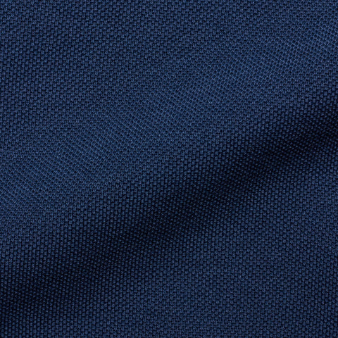 FEDELI 34 LAB Navy Blue Cotton Pique Long Sleeve Polo Shirt EU 46 NEW US XS