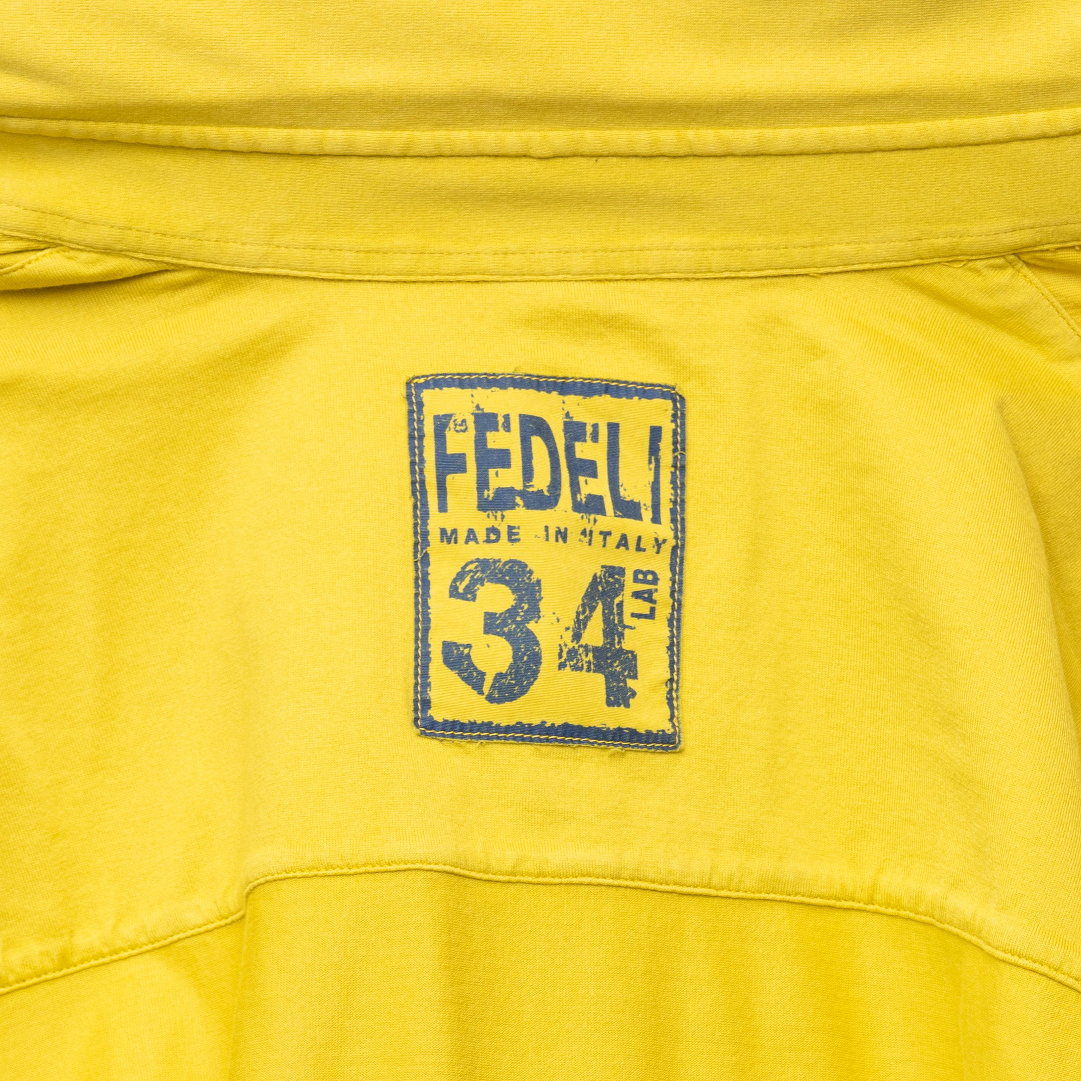 FEDELI 34 LAB "Phantom" Mustard Yellow Cotton Jersey Polo Shirt 52 NEW US L FEDELI