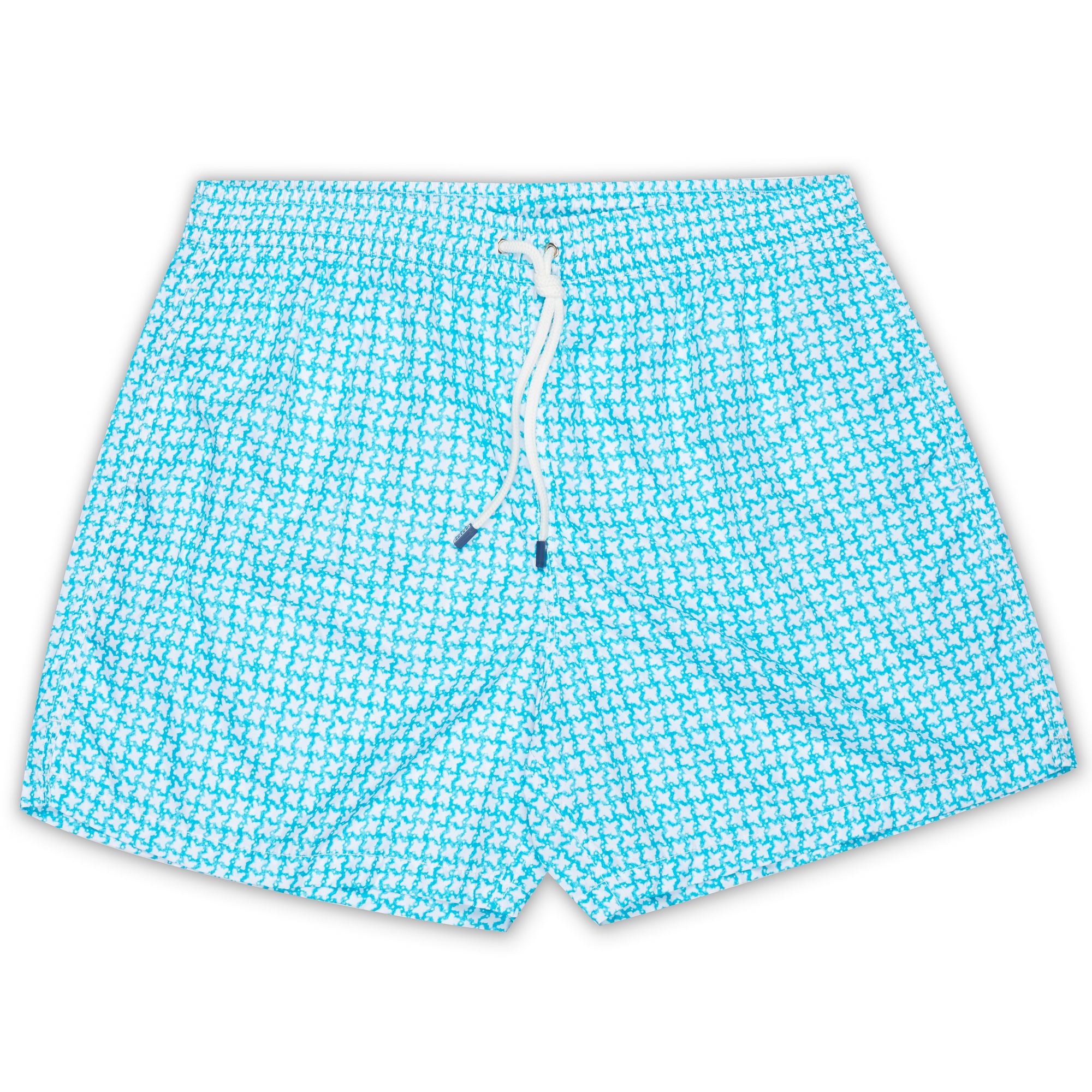 FEDELI Blue-White Geometric Printed Madeira Airstop Swim Shorts Trunks NEW 2XL FEDELI