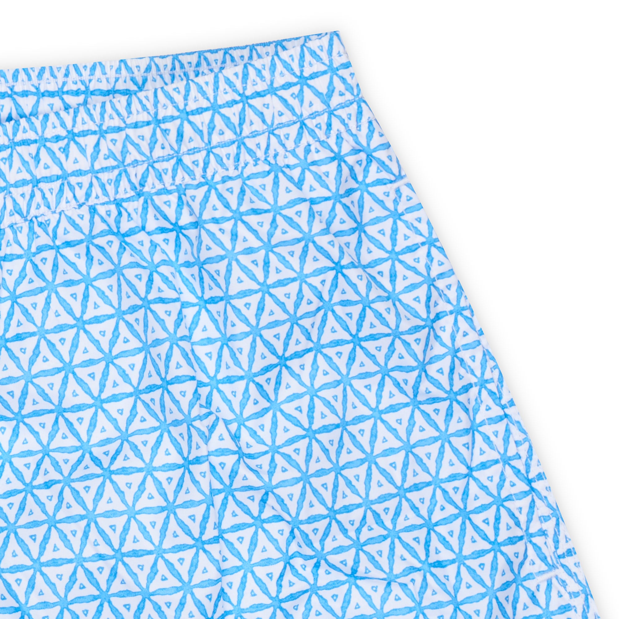 FEDELI Blue-White Triangle Print Madeira Airstop Swim Shorts Trunks NEW S FEDELI