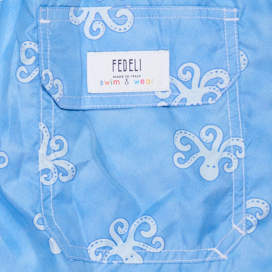 FEDELI Blue Octopus Print Costume Airstop Swim Shorts Trunks NEW 2XL