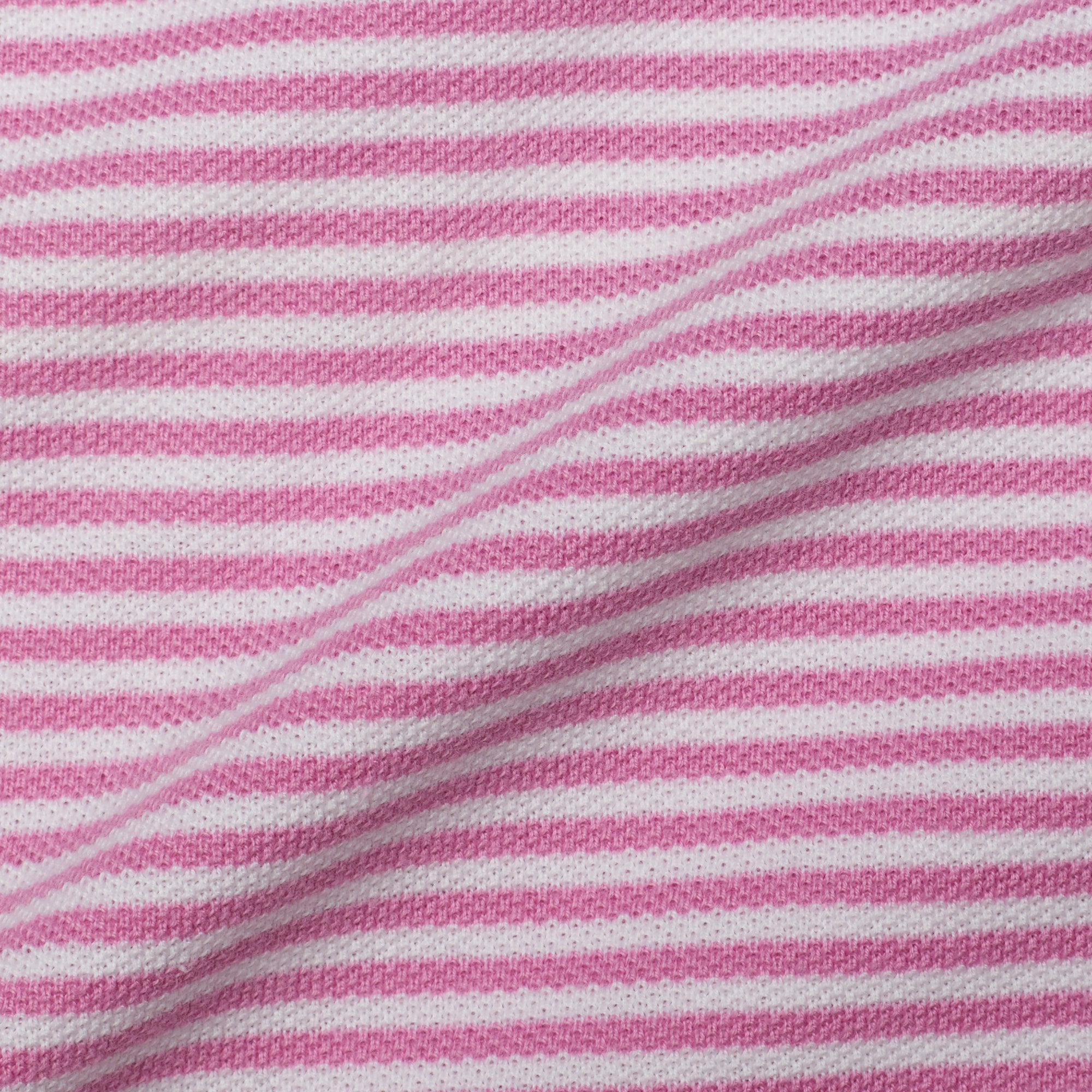 FEDELI Dark Pink Striped Cotton Light Pique Long Sleeve Polo Shirt NEW FEDELI