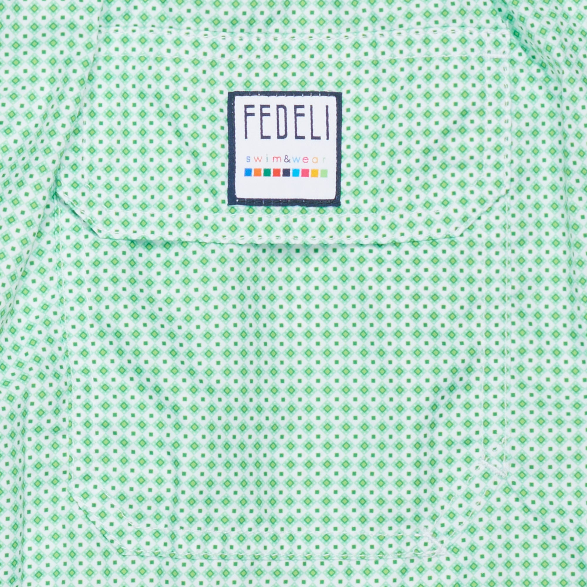 FEDELI Green Checkered Printed Madeira Airstop Swim Shorts Trunks NEW 2XL FEDELI
