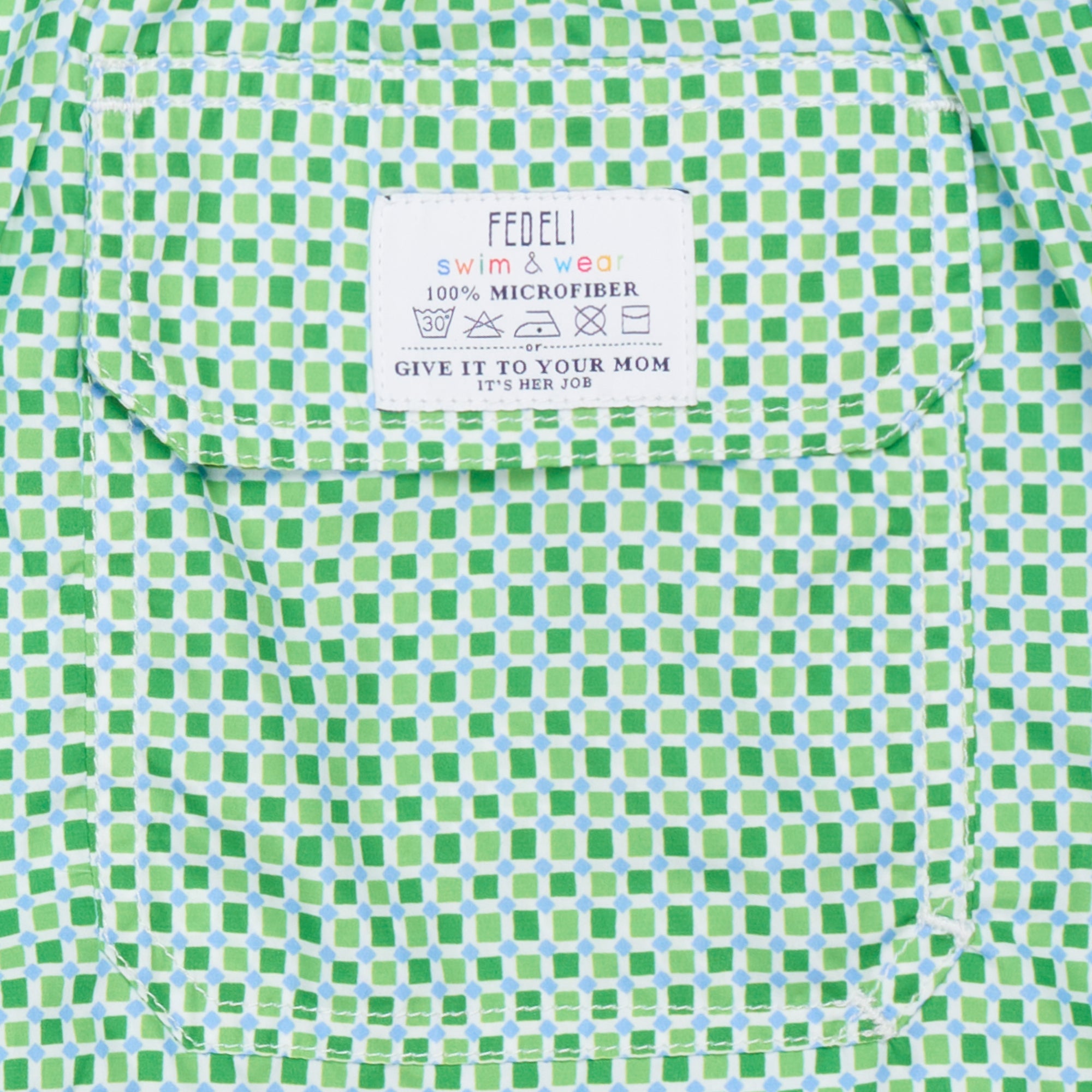 FEDELI Green Checkered Printed Madeira Airstop Trunks Swim Shorts NEW 2XL