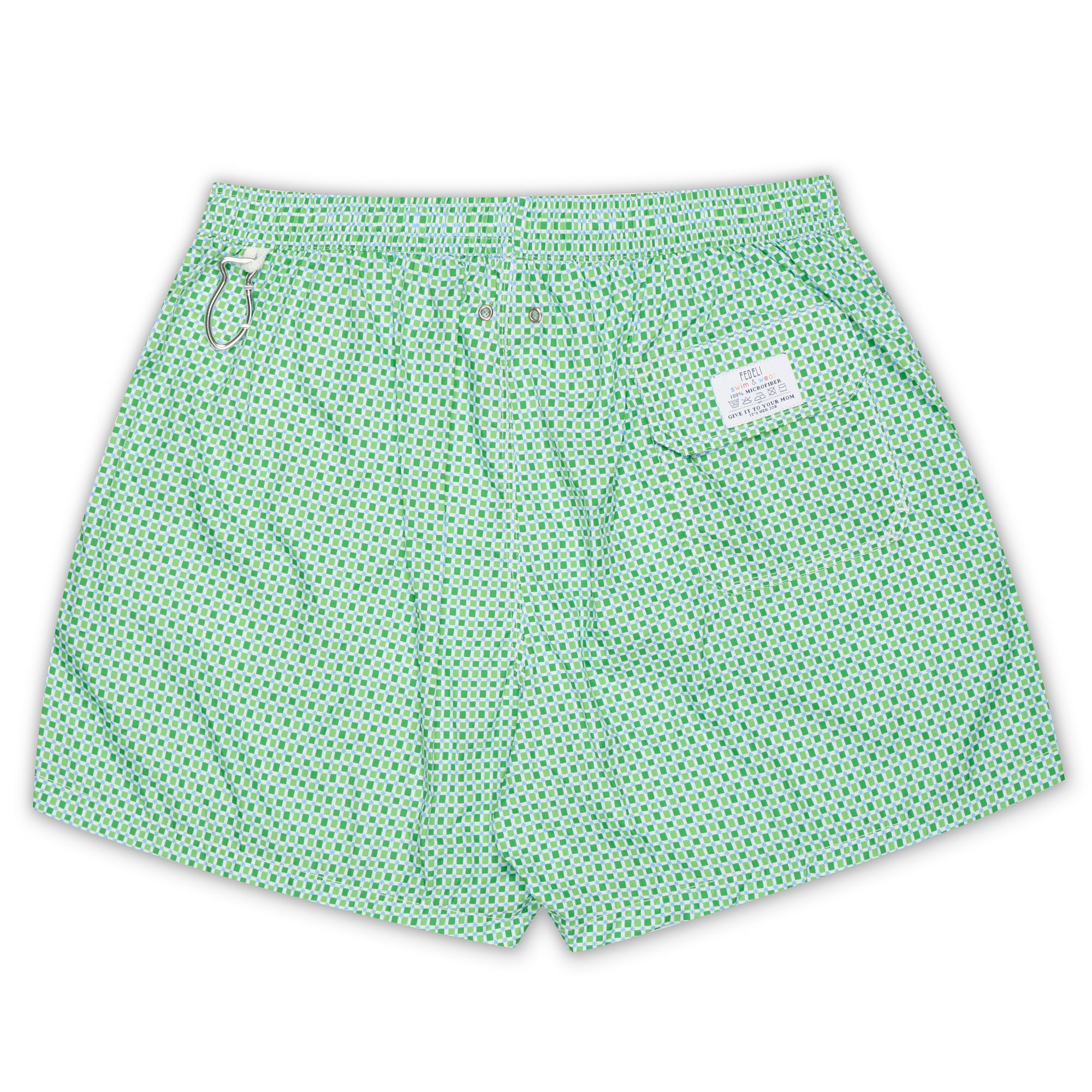 FEDELI Green Checkered Printed Madeira Airstop Trunks Swim Shorts NEW 2XL