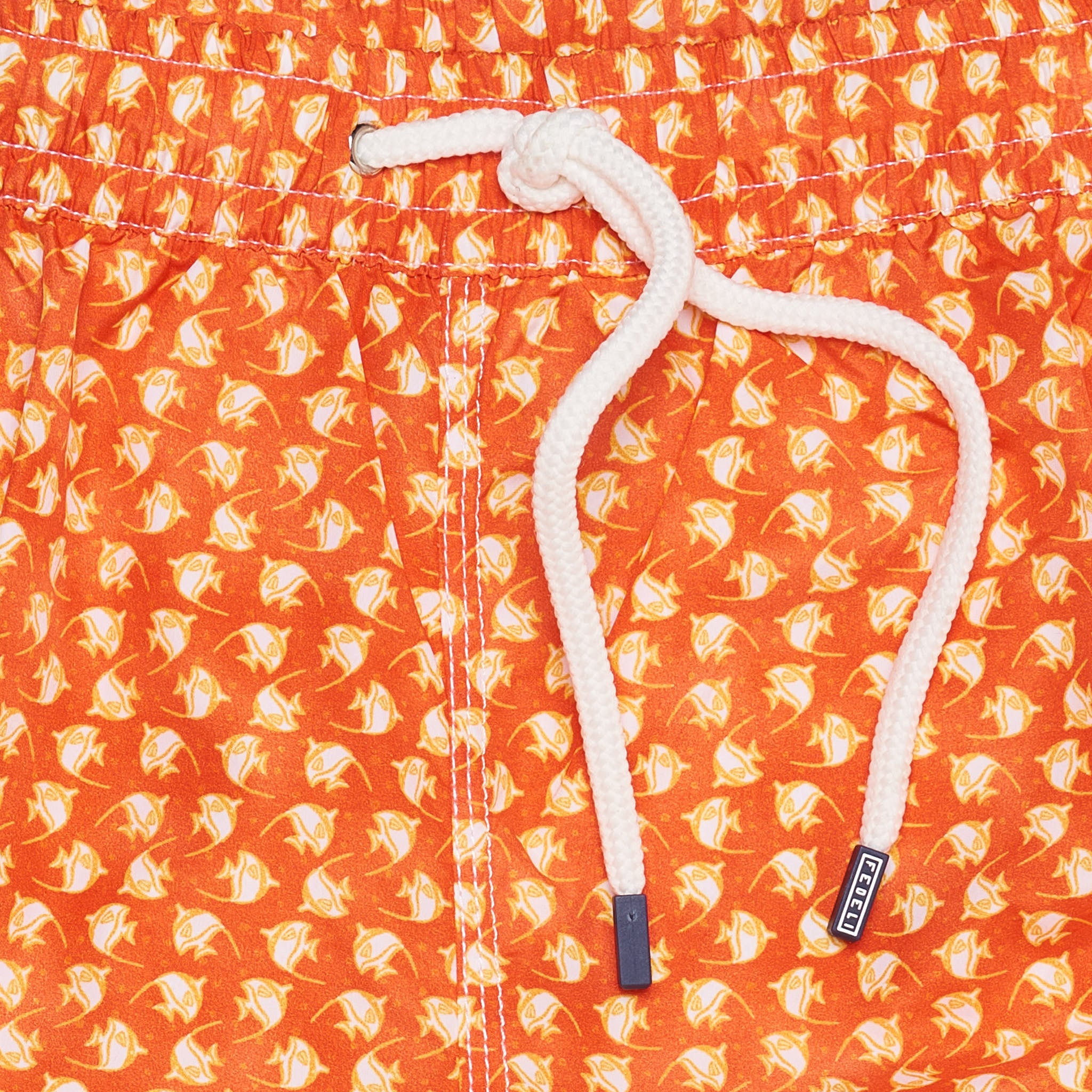 FEDELI Italy Orange Fish Printed Madeira Airstop Swim Shorts Trunks NEW 2XL FEDELI