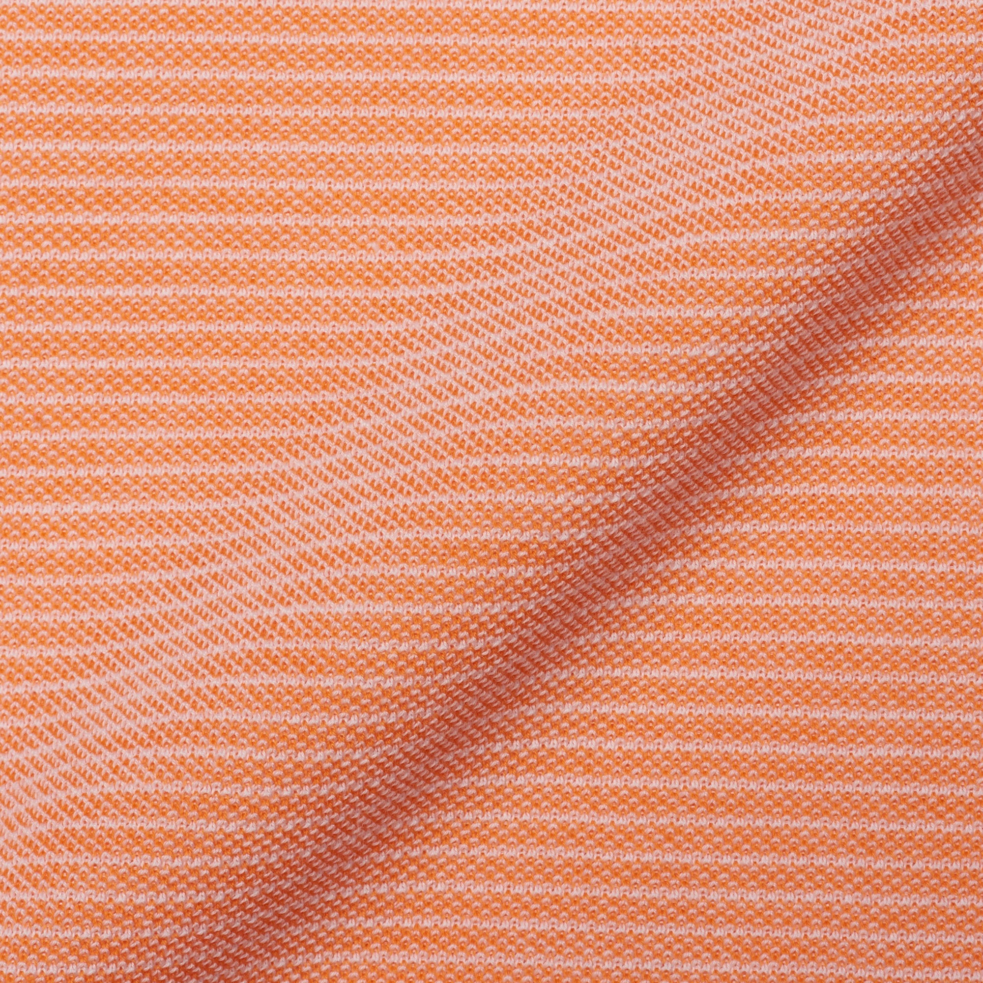 FEDELI Orange Striped Cotton Light Pique Long Sleeve Polo Shirt EU 50 NEW US M FEDELI
