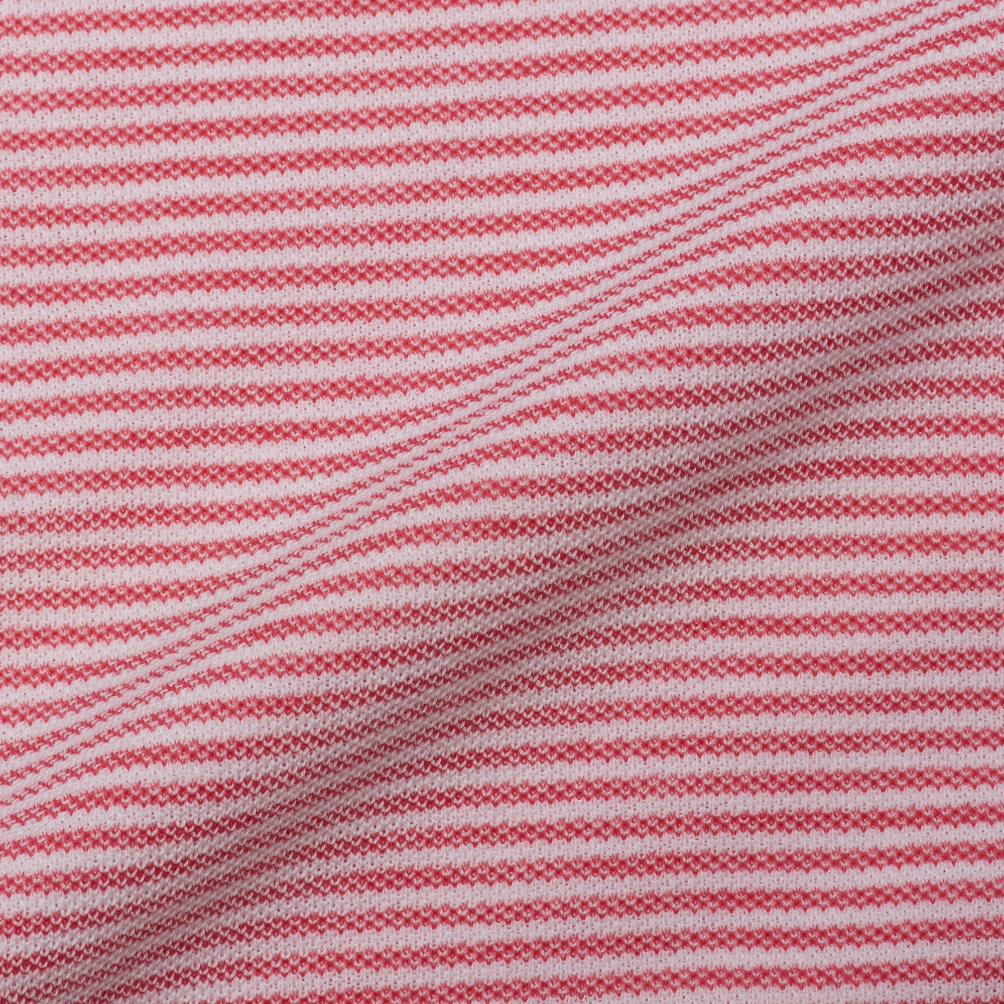 FEDELI Red Striped Cotton Light Pique Long Sleeve Polo Shirt NEW FEDELI