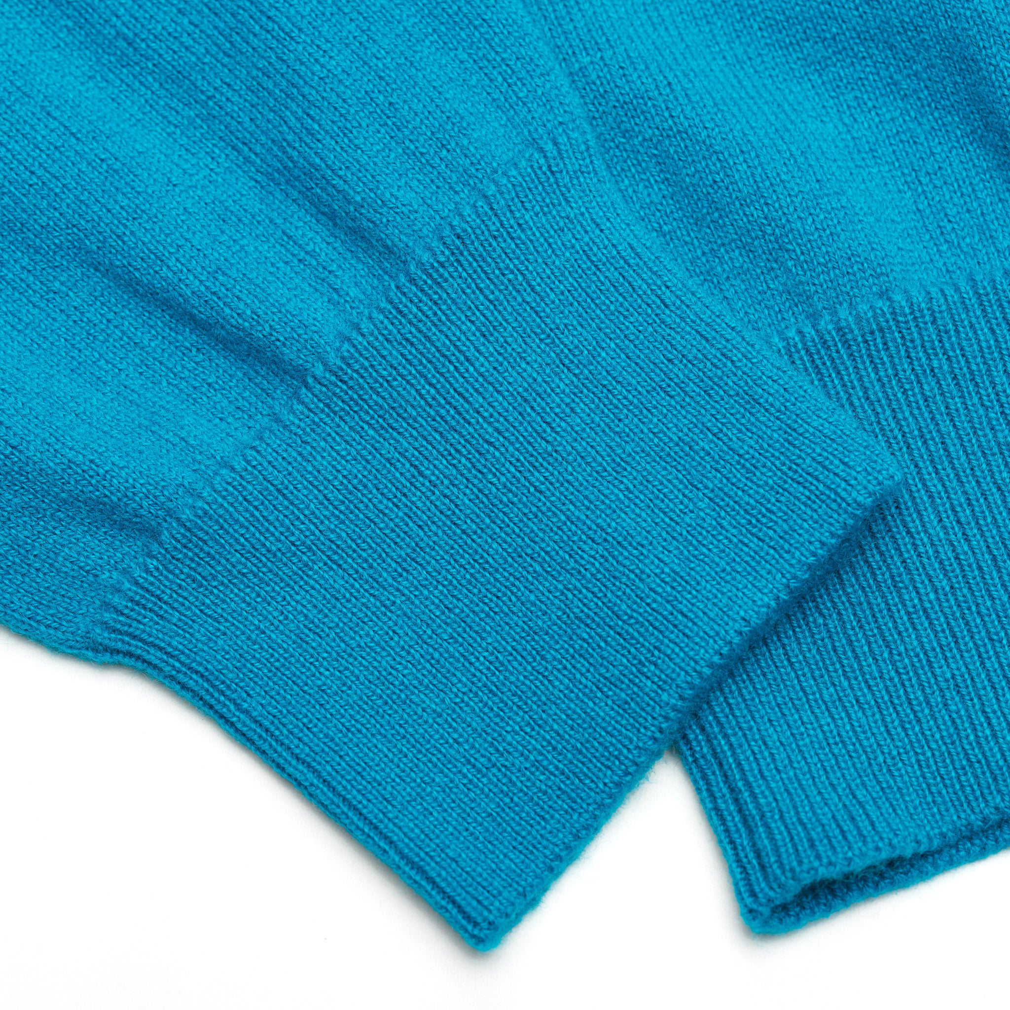 FEDELI Aqua Blue Cashmere V-Neck Sweater NEW