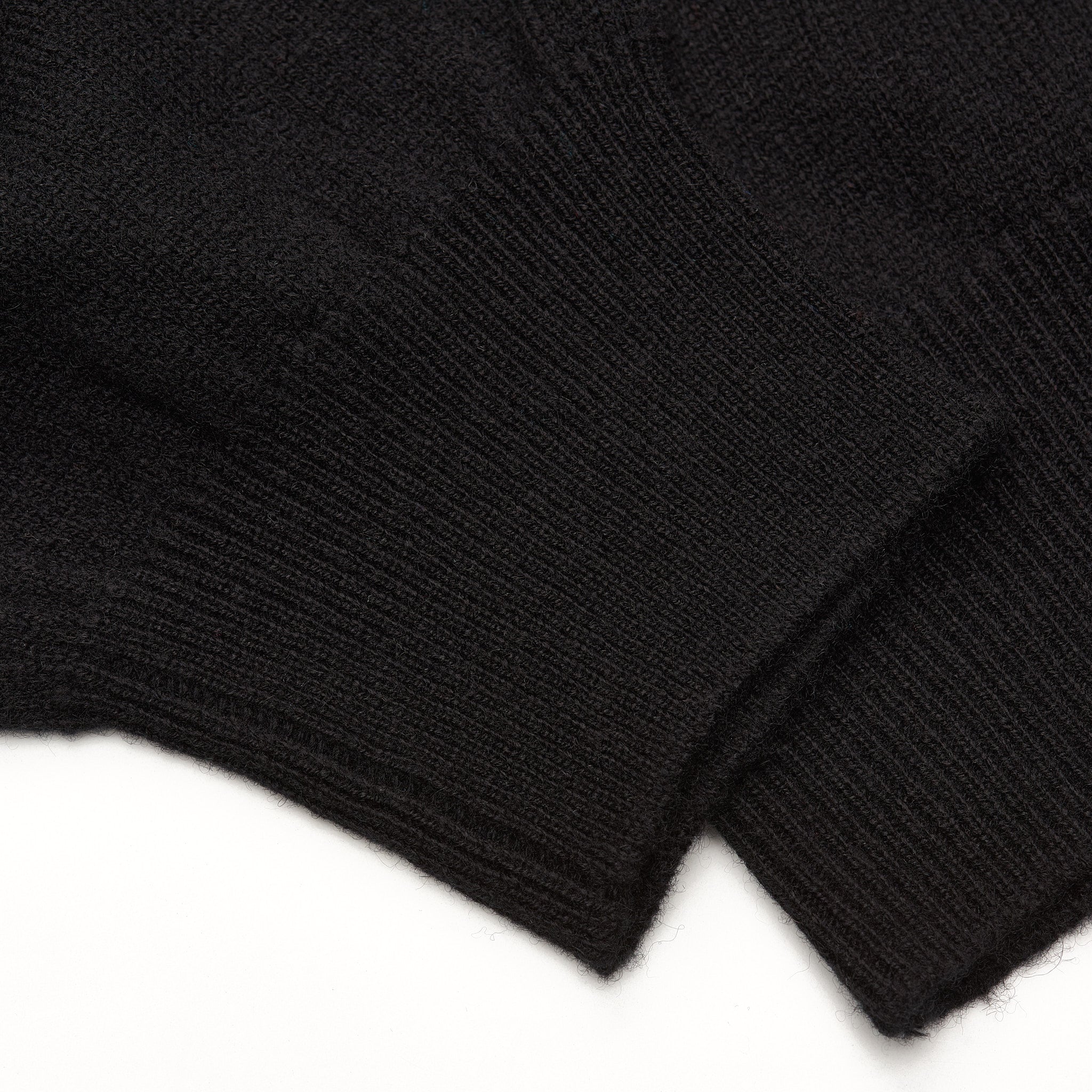 FEDELI Black Cashmere V-Neck Sweater NEW FEDELI