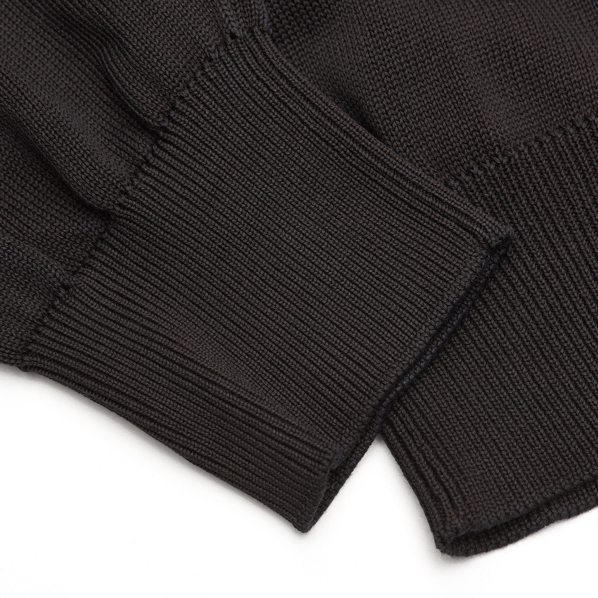 FEDELI Black Garment Dyed Cotton V-Neck Sweater EU 48 NEW US S FEDELI