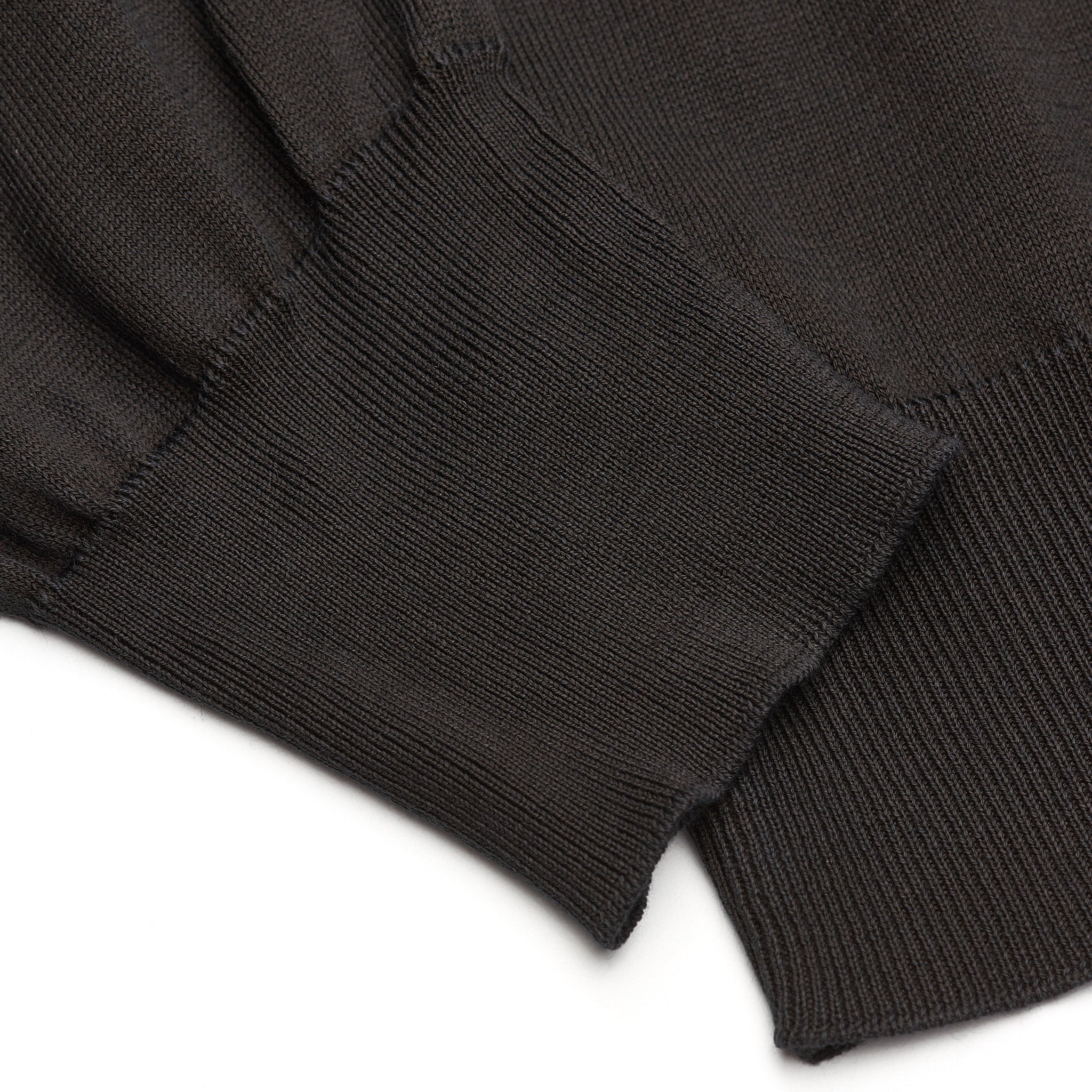 FEDELI Black Garment Dyed Dusty System Cotton V-Neck Sweater 52 NEW L