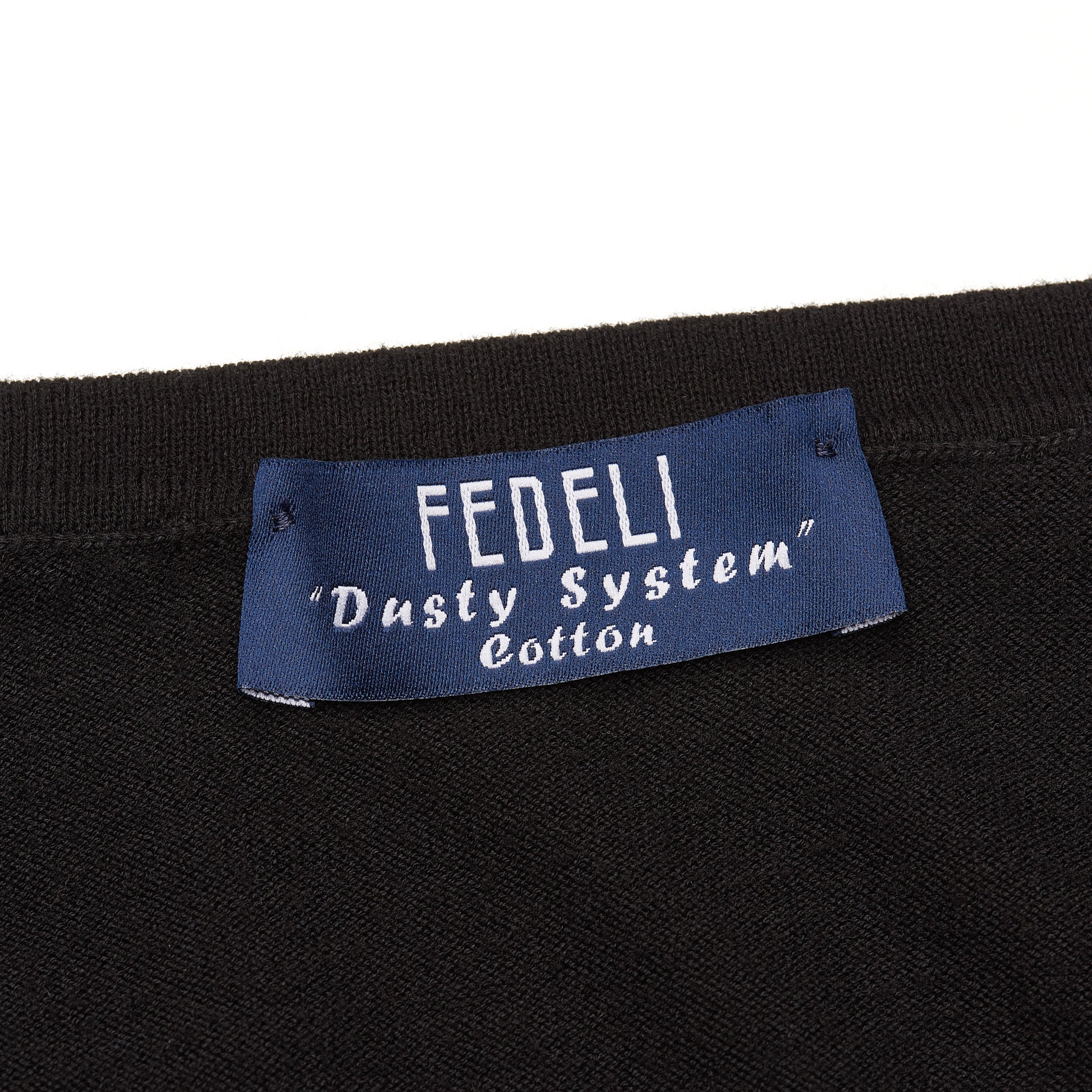 FEDELI Black Supima Cotton Dusty System Long Sleeve T-Shirt 60 NEW 4XL Slim Shor