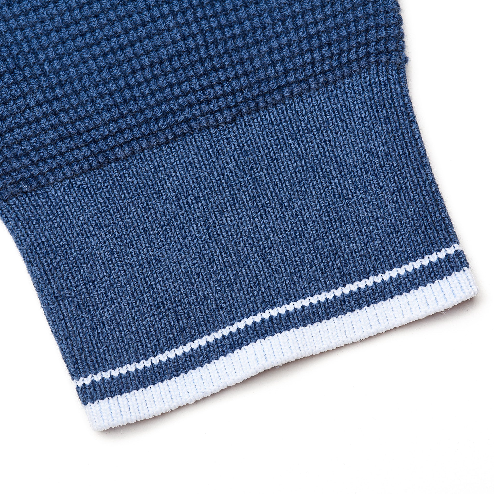 FEDELI Blue Supima Dusty Cotton Knit Crewneck Sweater NEW FEDELI