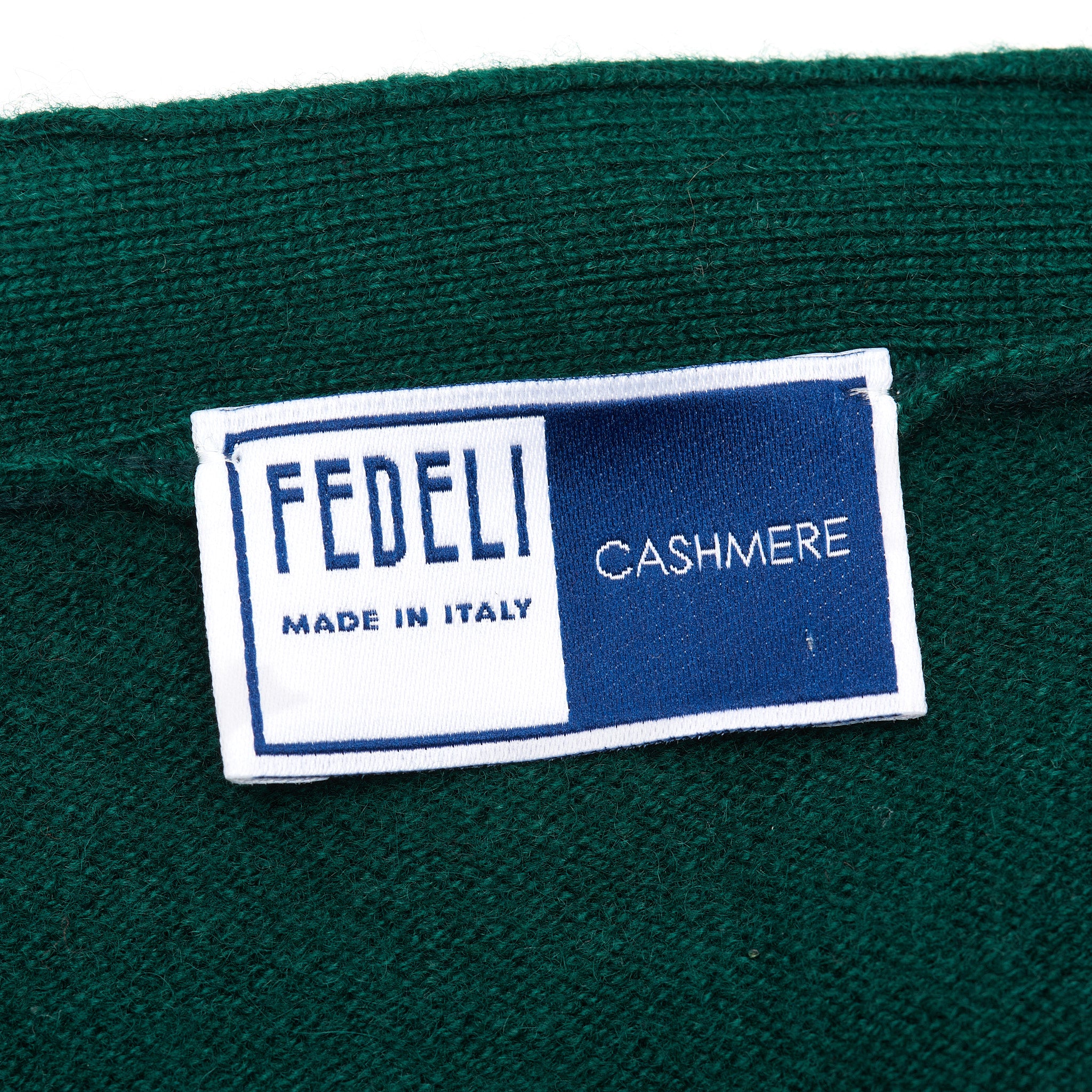 FEDELI Green Cashmere Sleeveless Cardigan Sweater NEW Slim Fit FEDELI