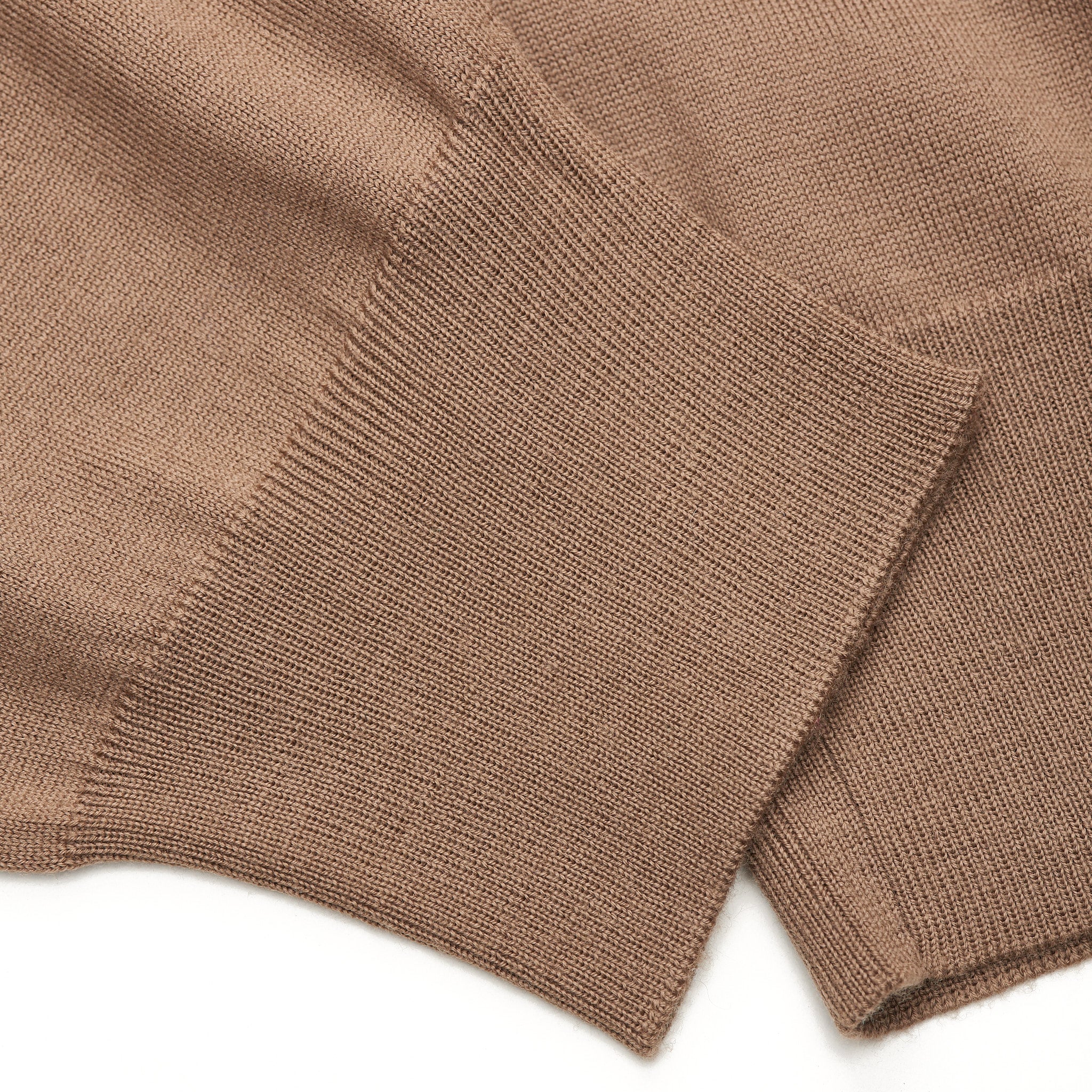 FEDELI Brown 15 Micron Wool Super 160's V-Neck Sweater EU 50 NEW US M