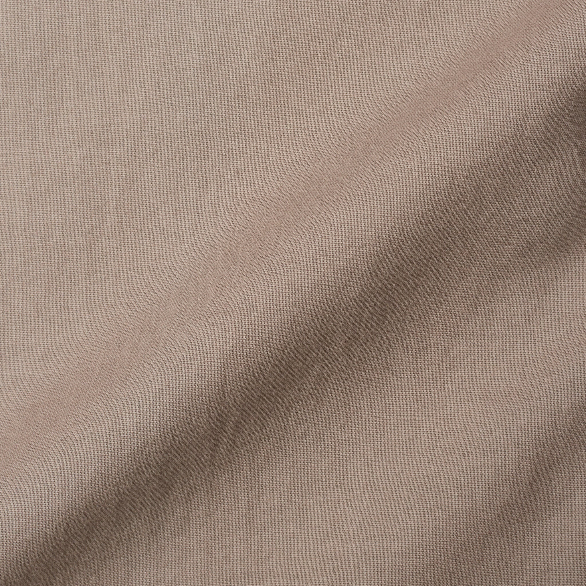 FEDELI Khaki Panamino Cotton Long Sleeve Casual Shirt EU 44 NEW US 17.5