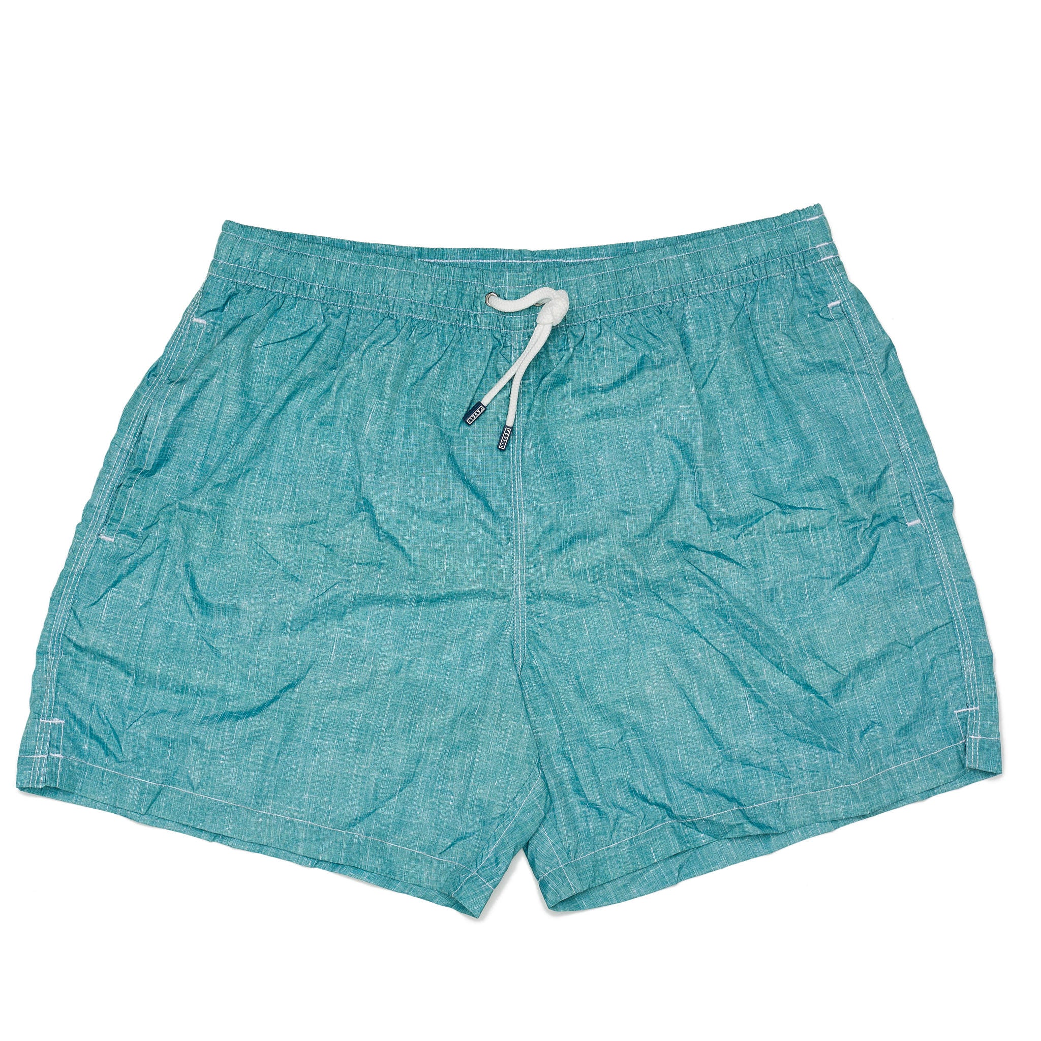 FEDELI Green Chambray Printed Madeira Airstop Swim Shorts Trunks NEW Size 3XL FEDELI