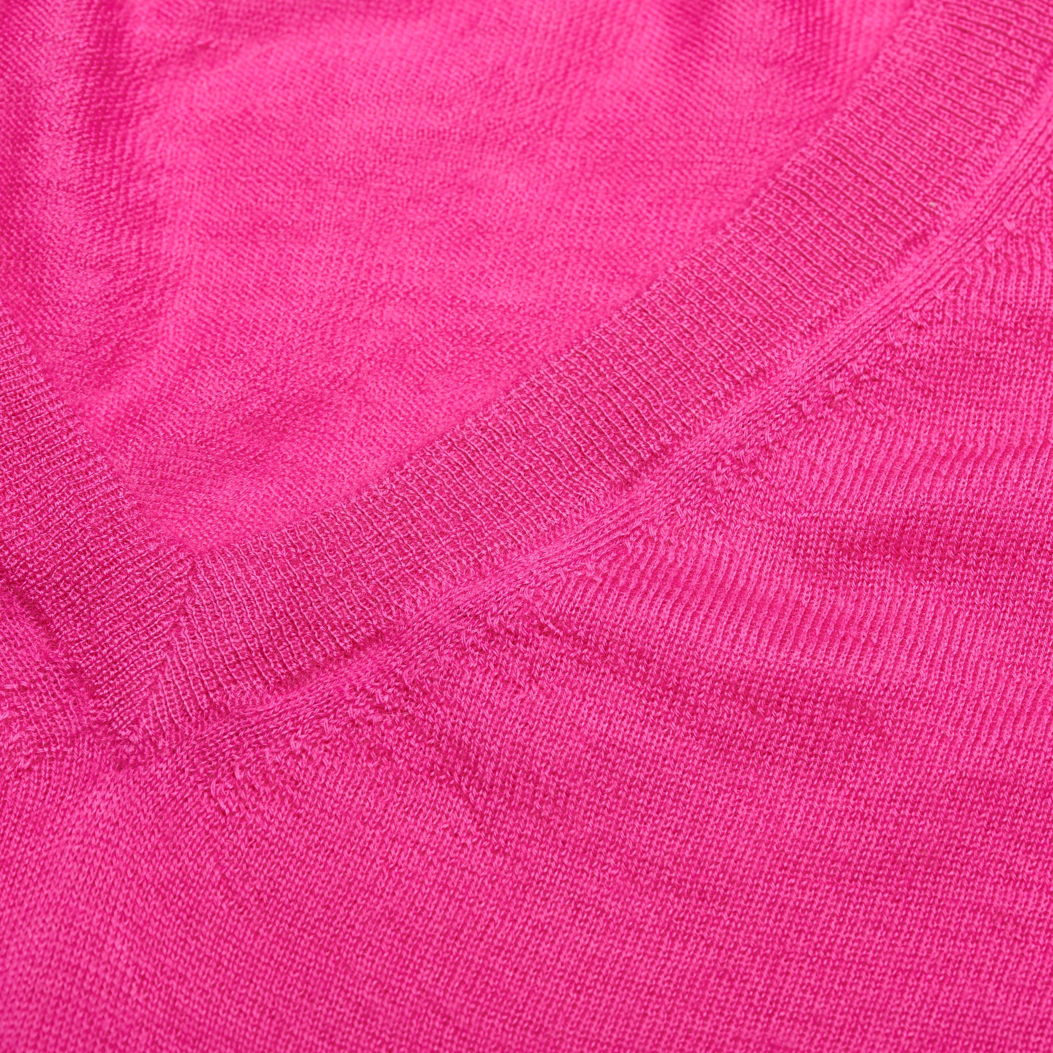 FEDELI Magenta Pink Cashmere V-Neck Sweater EU 50 NEW US M FEDELI