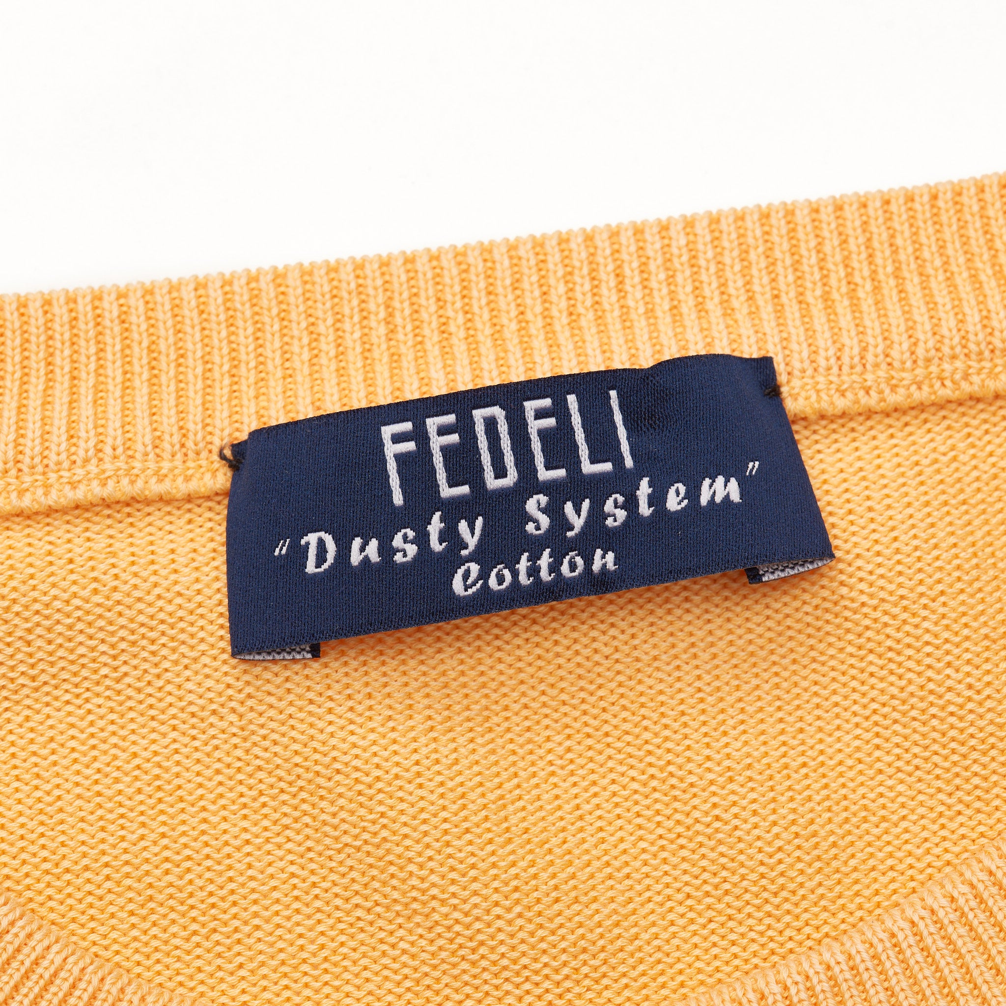 FEDELI Peach Dusty System Cotton Crewneck Sweater EU 56 NEW US 2XL FEDELI