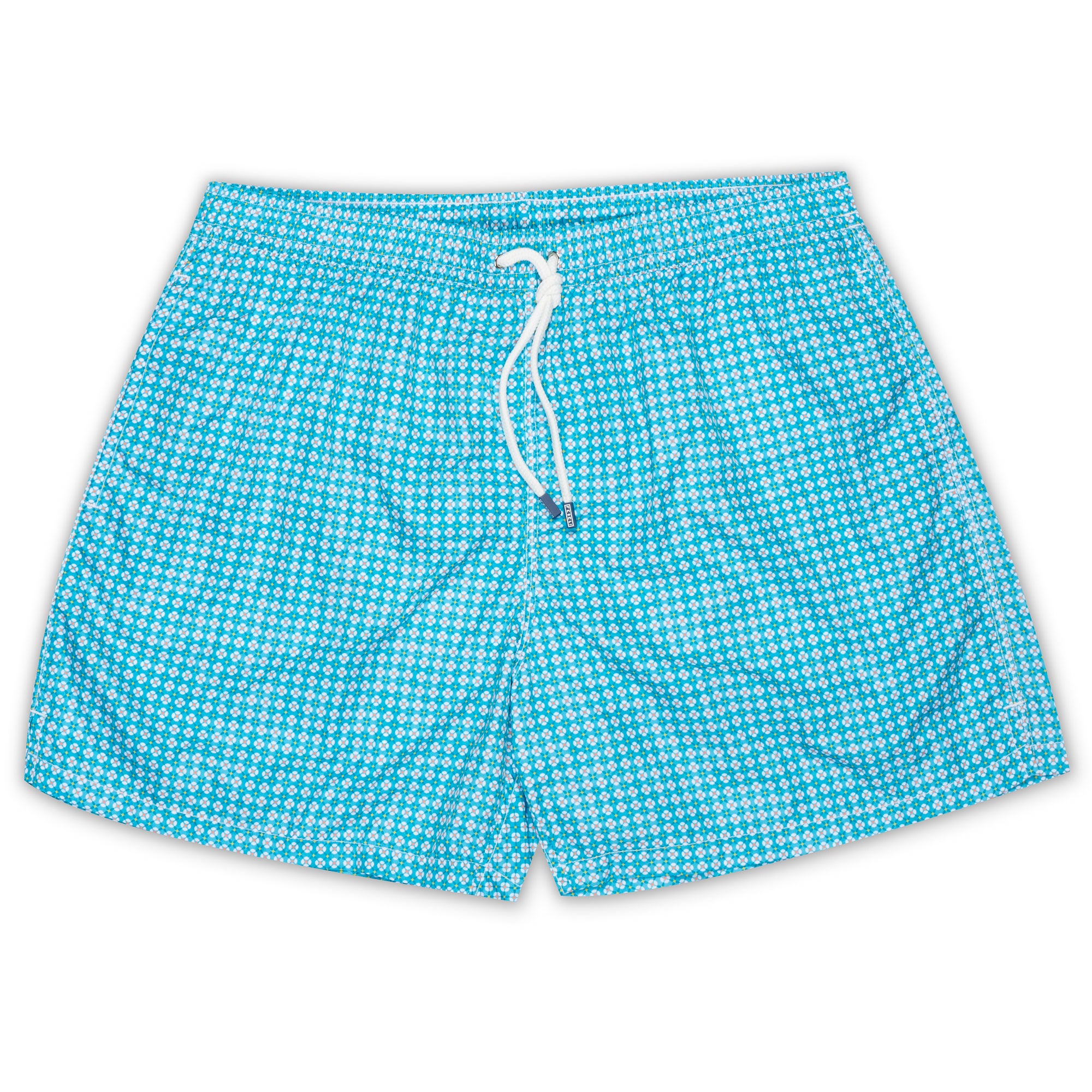 FEDELI Teal Blue Geometric Printed Madeira Airstop Swim Shorts Trunks NEW 2XL FEDELI