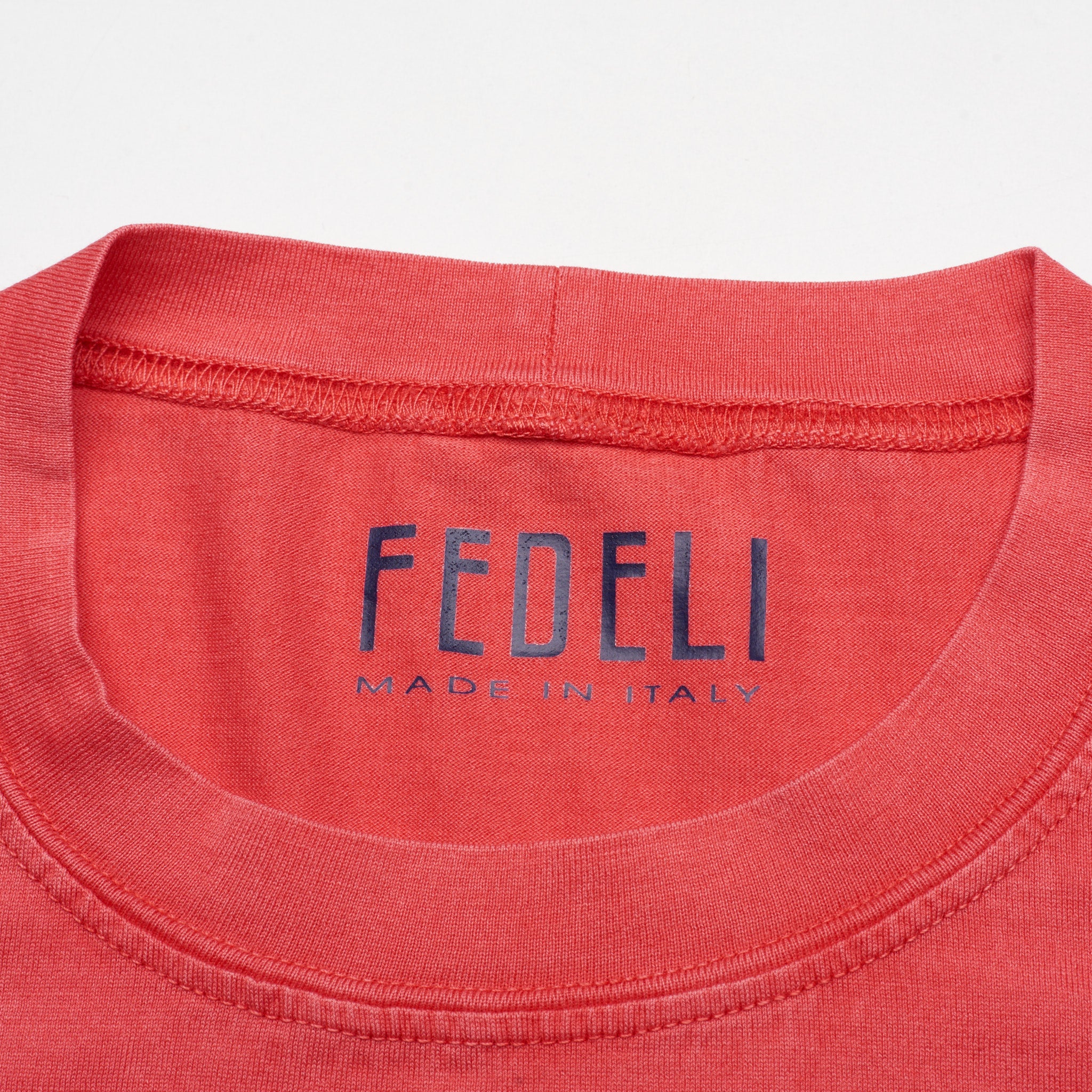 FEDELI "Extreme" Coral Cotton Frosted Short Sleeve T-Shirt EU 48 NEW US S FEDELI