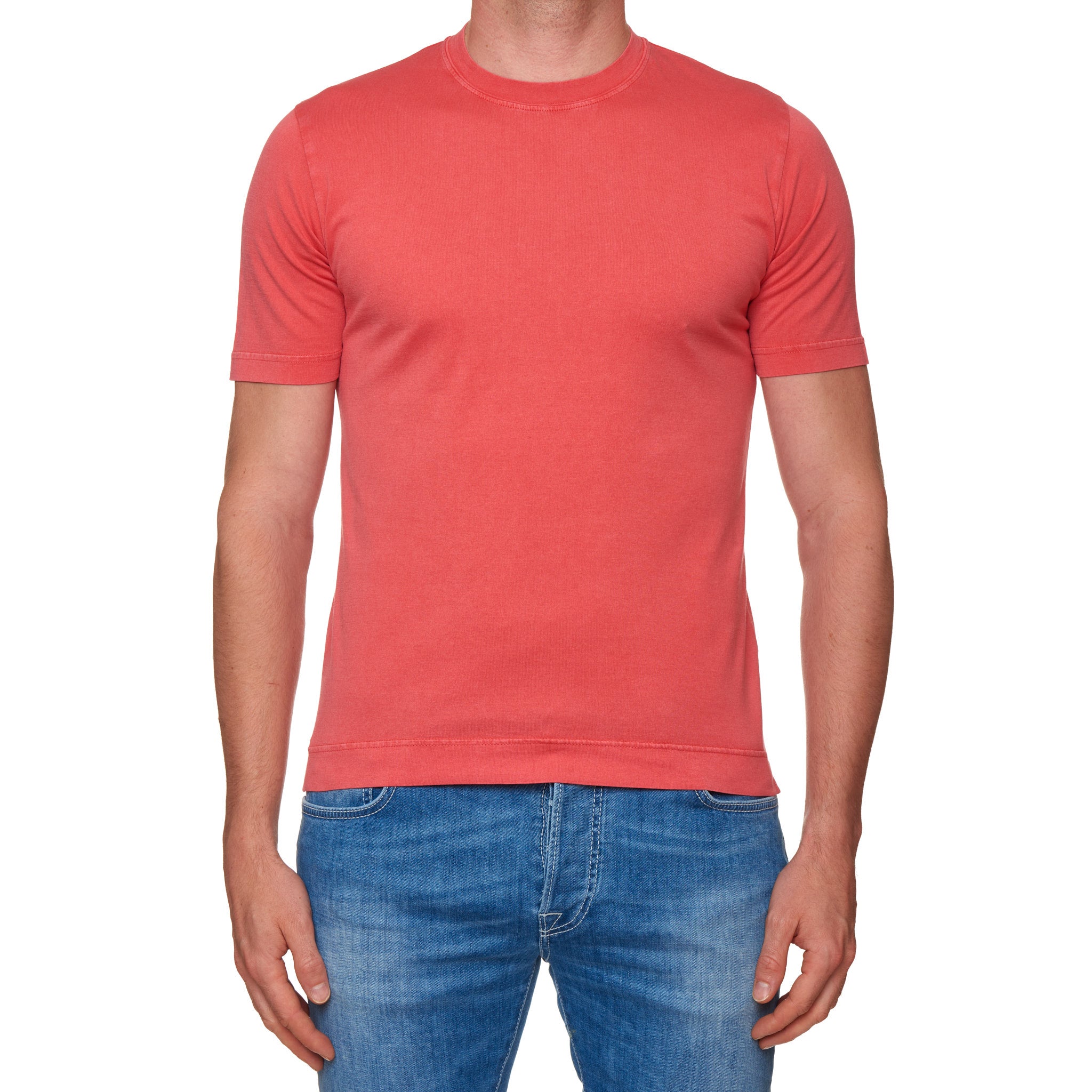 FEDELI "Extreme" Coral Cotton Frosted Short Sleeve T-Shirt EU 48 NEW US S FEDELI