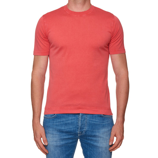 FEDELI "Extreme" Coral Cotton Frosted Short Sleeve T-Shirt EU 48 NEW US S