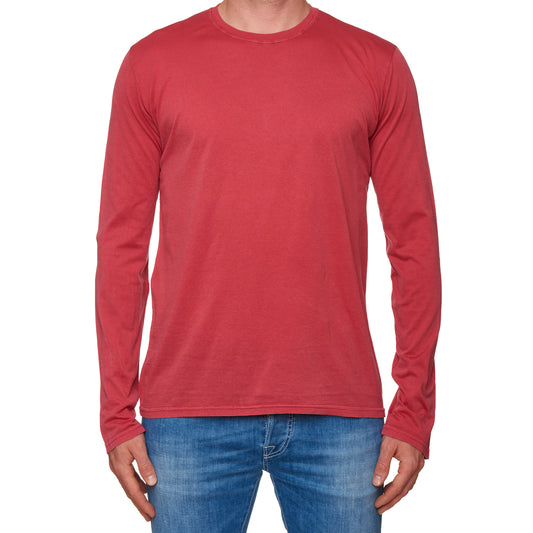 FEDELI "Gary" Coral Cotton Superlight Frosted Long Sleeve T-Shirt EU 50 NEW US M