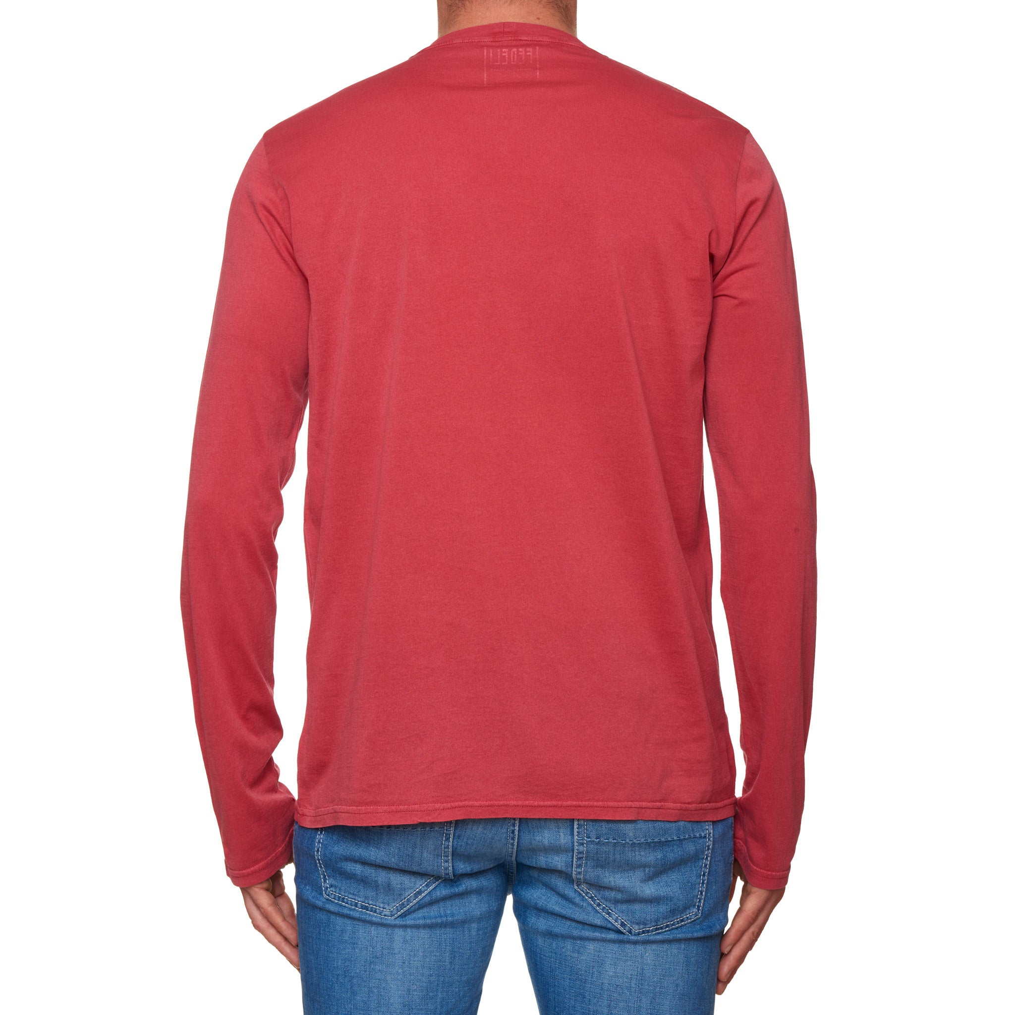 FEDELI "Gary" Coral Cotton Superlight Frosted Long Sleeve T-Shirt EU 50 NEW US M FEDELI
